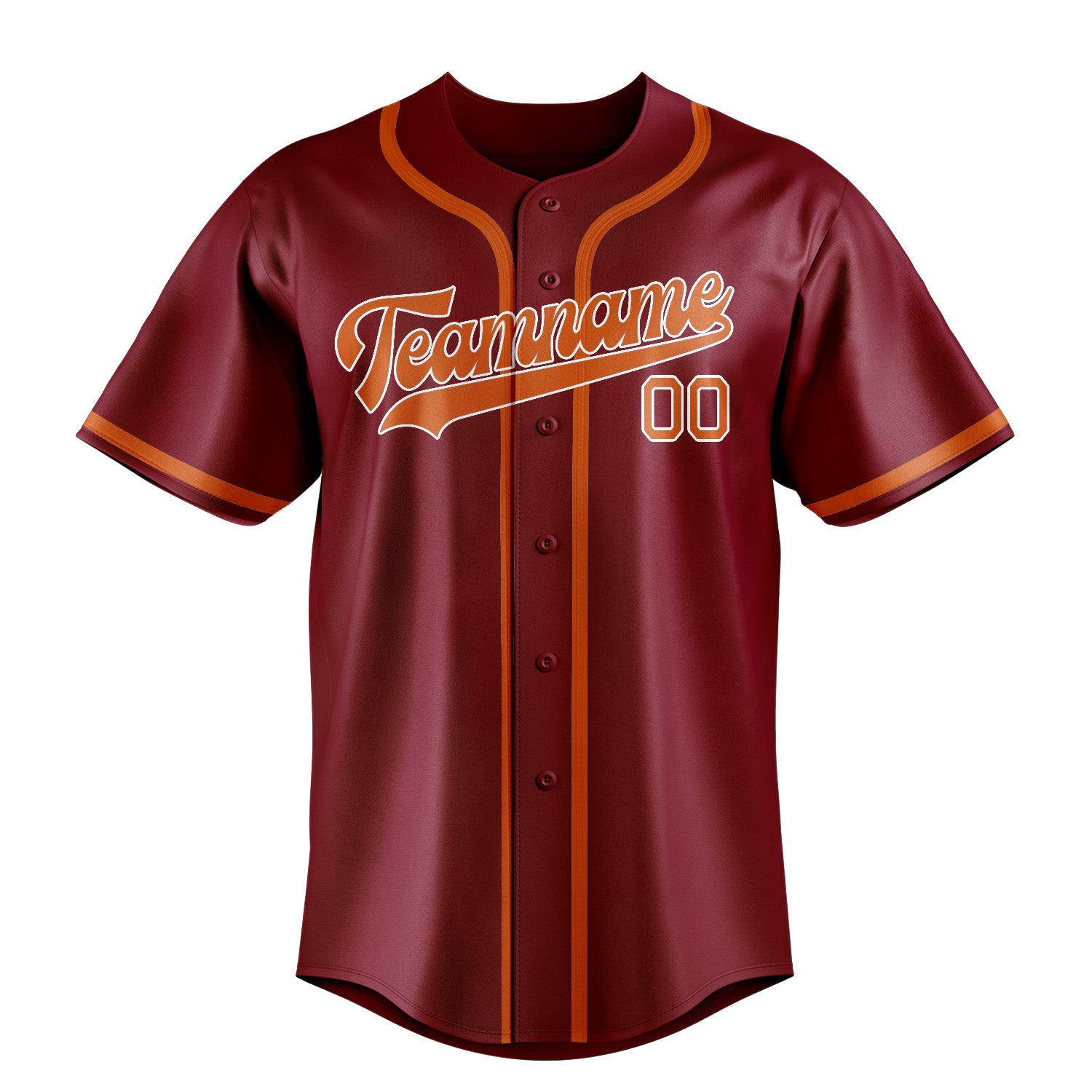 Benutzerdefiniertes Professionelles Karmesinrot Orange Baseballtrikot