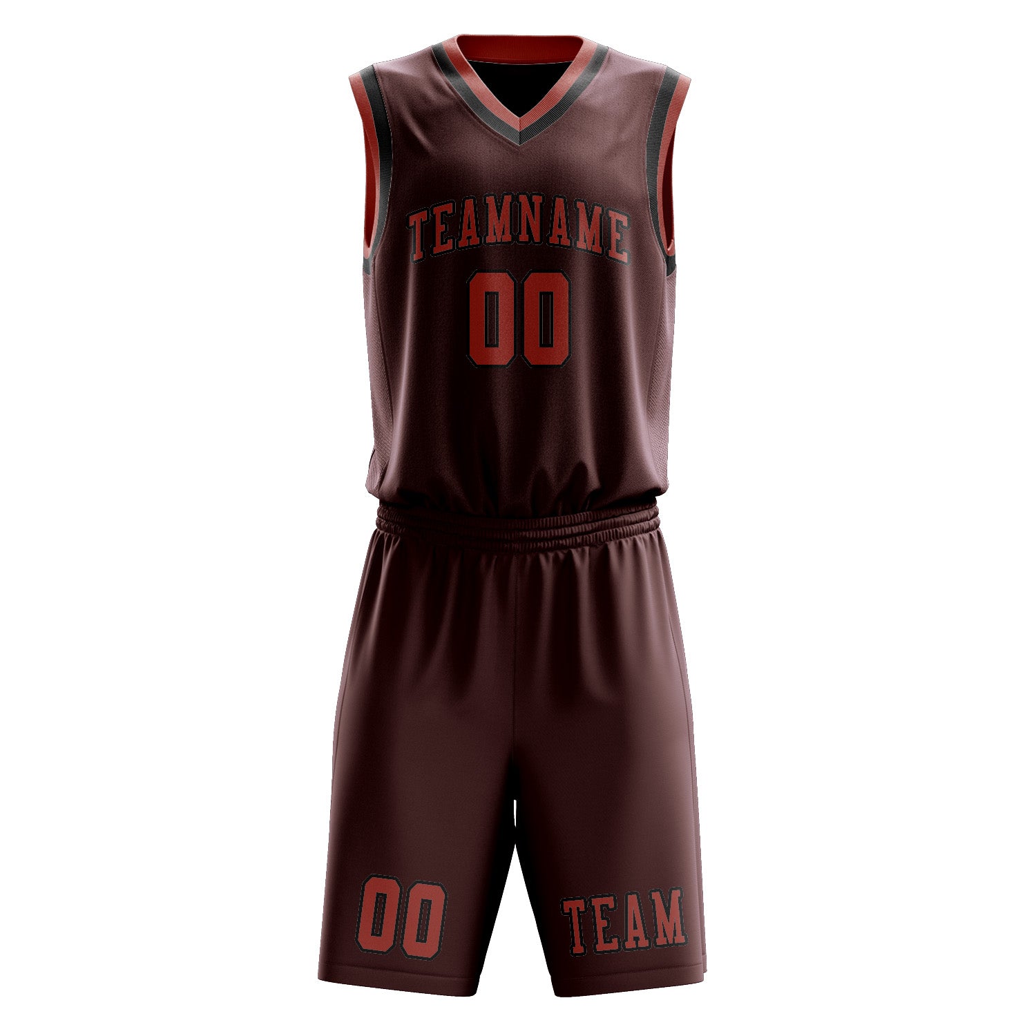 Benutzerdefiniertes Professionelles Karmesinrot Kupferrose Basketballtrikot-Set