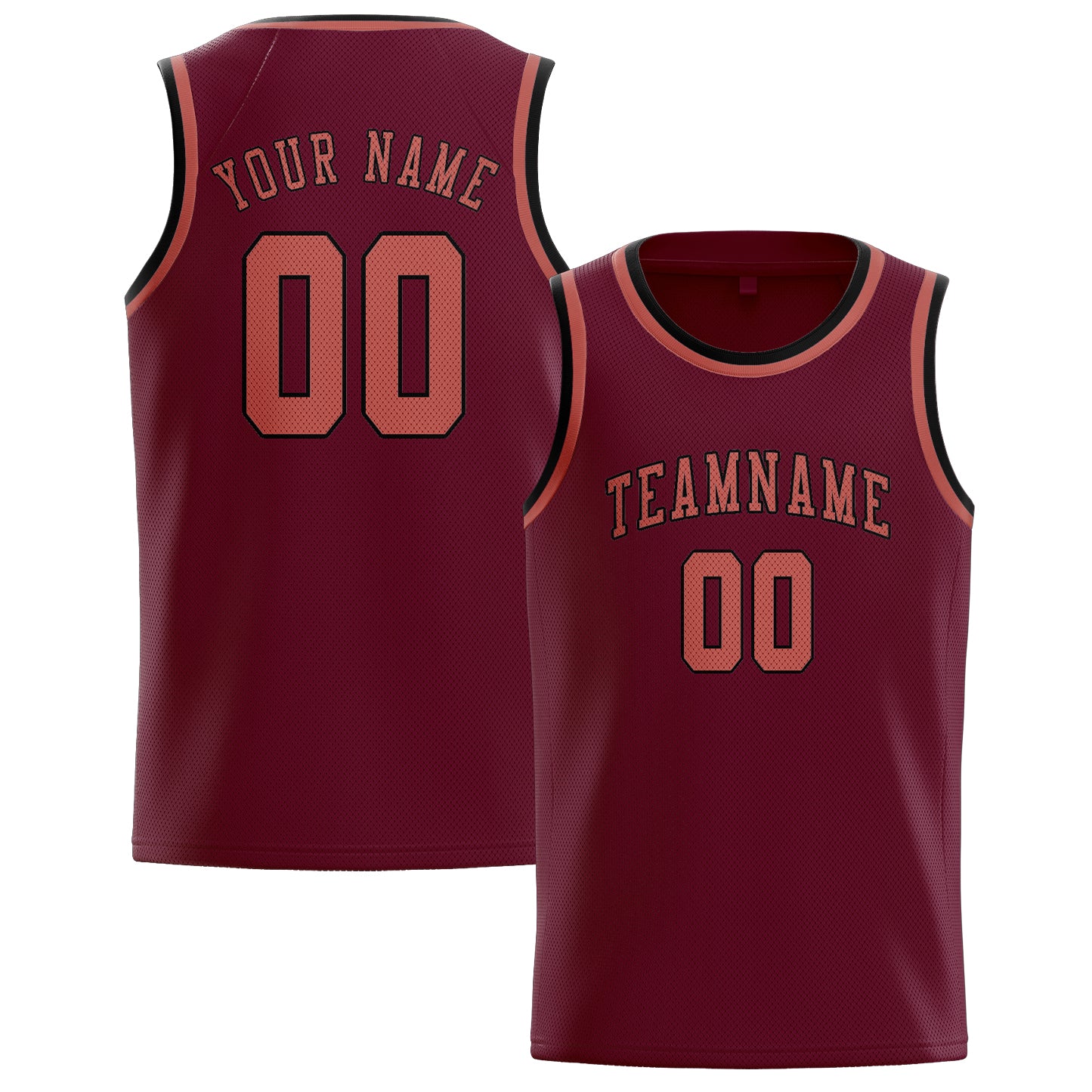 Benutzerdefiniertes Professionelles Karmesinrot Kupferrose Basketballtrikot