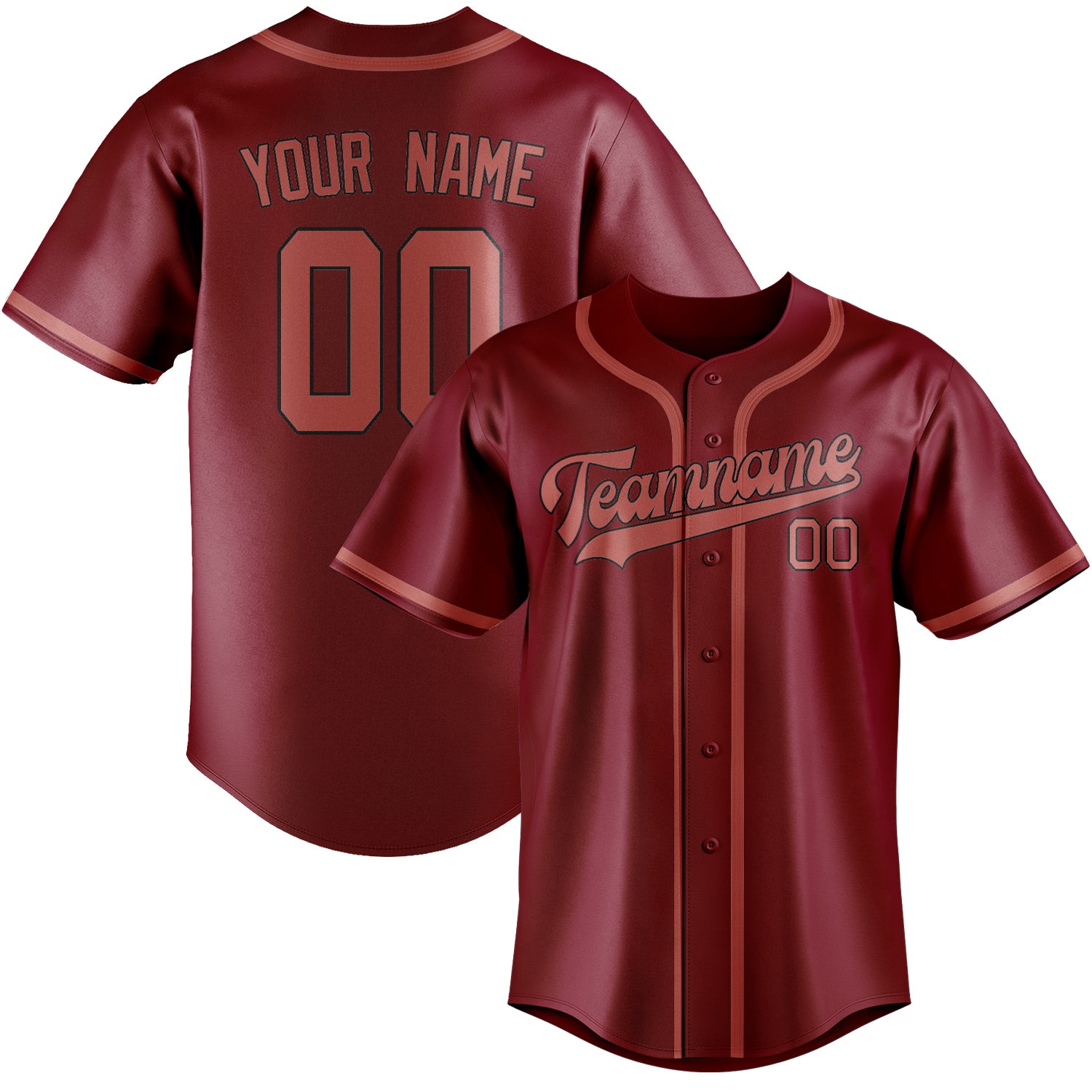 Benutzerdefiniertes Professionelles Karmesinrot Kupferrose Baseballtrikot