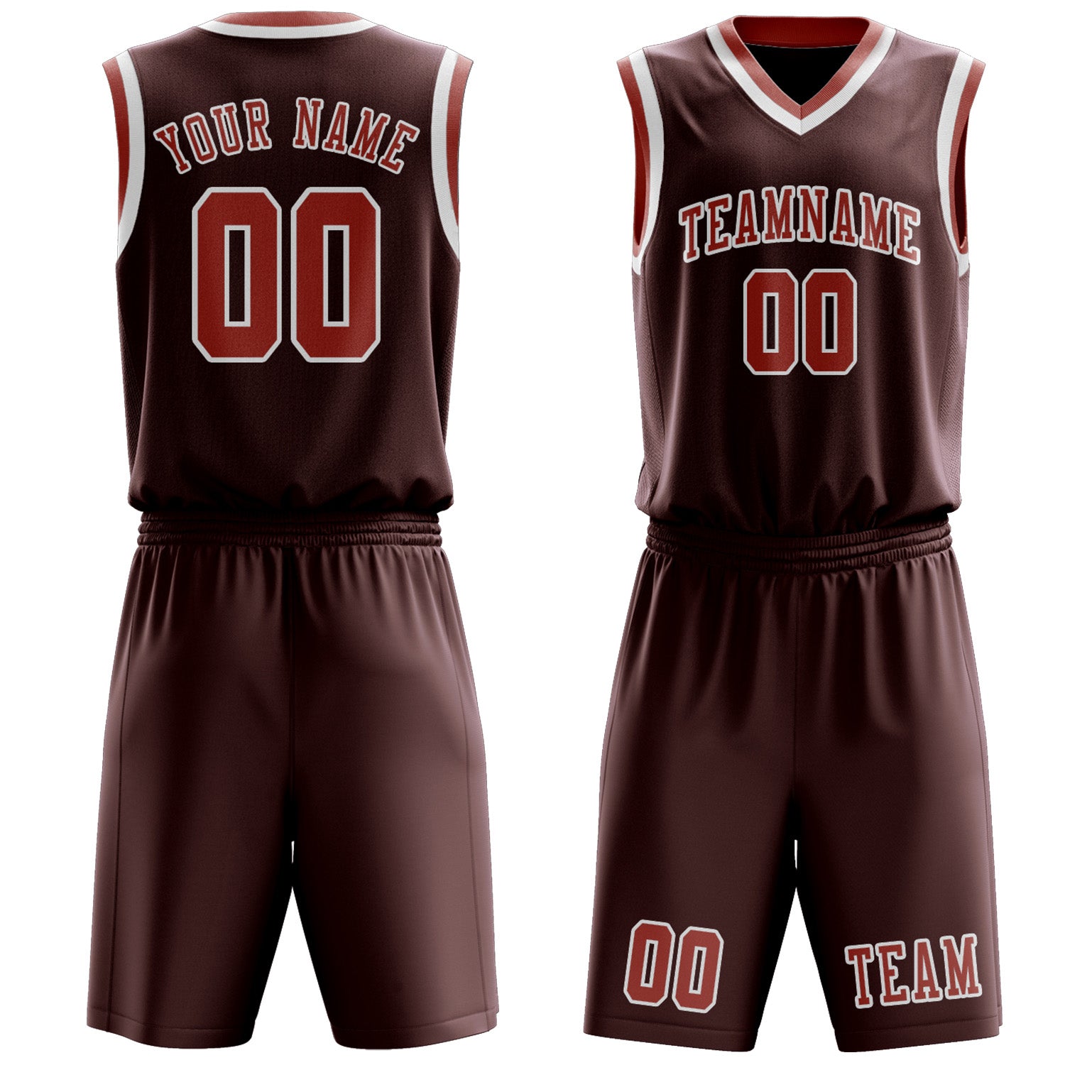 Benutzerdefiniertes Professionelles Karmesinrot Kupferrose Basketballtrikot-Set