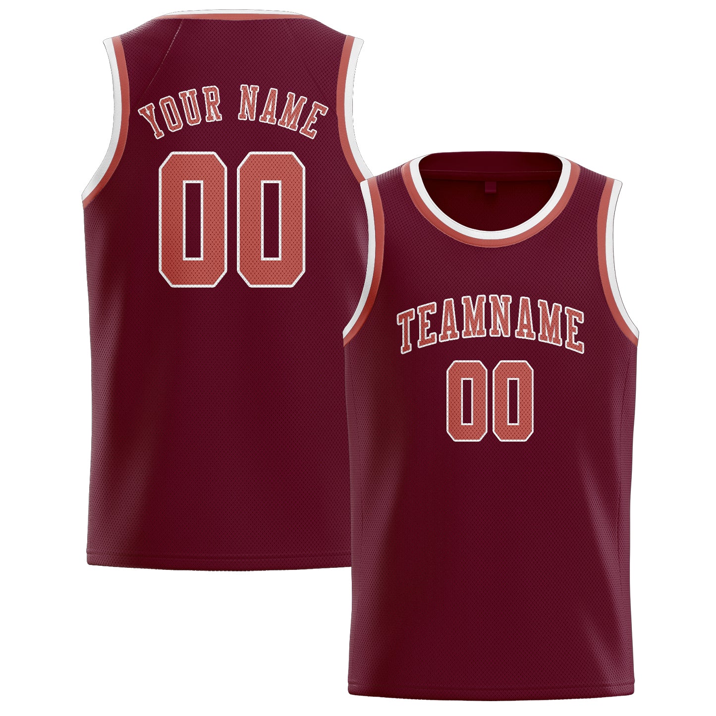Benutzerdefiniertes Professionelles Karmesinrot Kupferrose Basketballtrikot