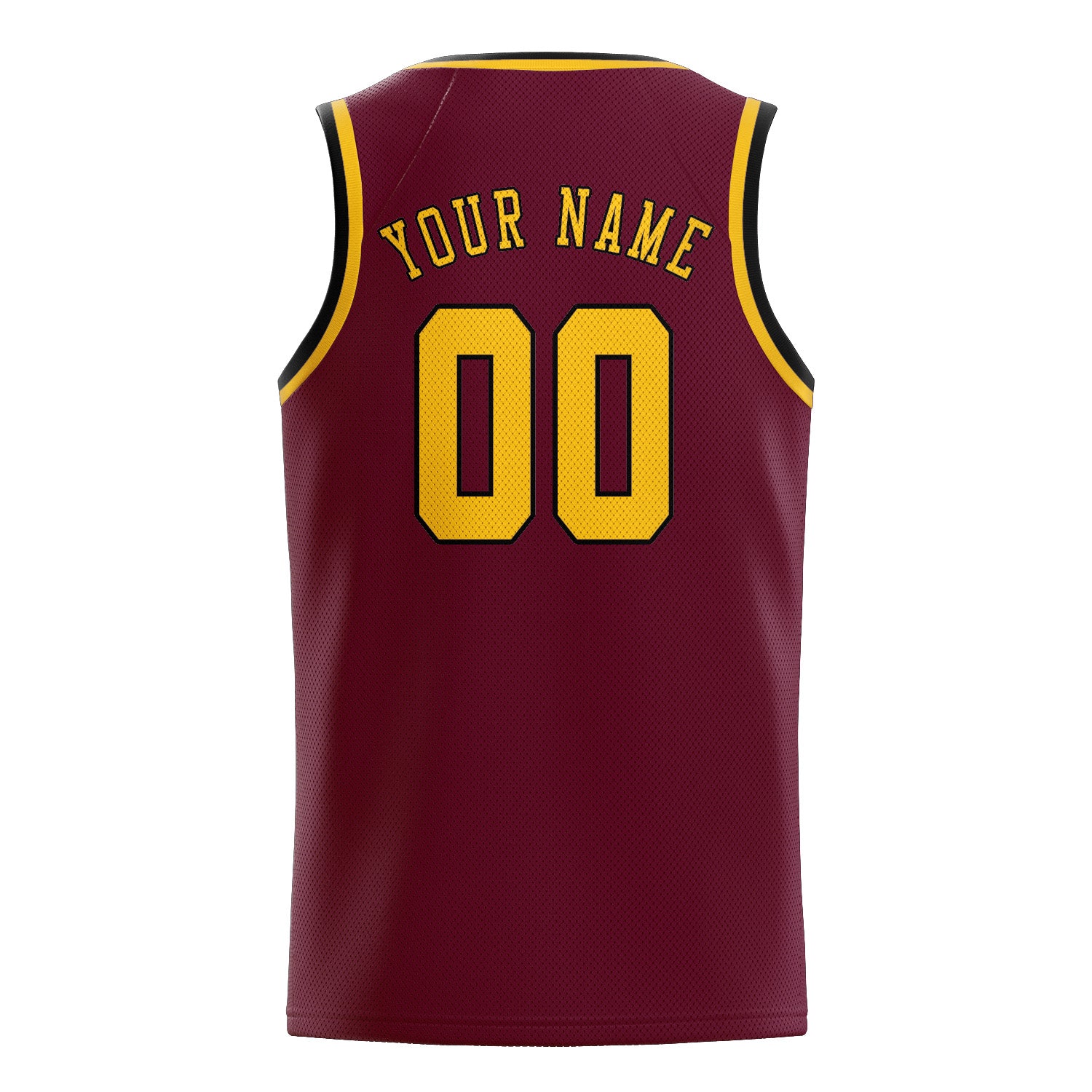 Benutzerdefiniertes Professionelles Karmesinrot Gold Basketballtrikot