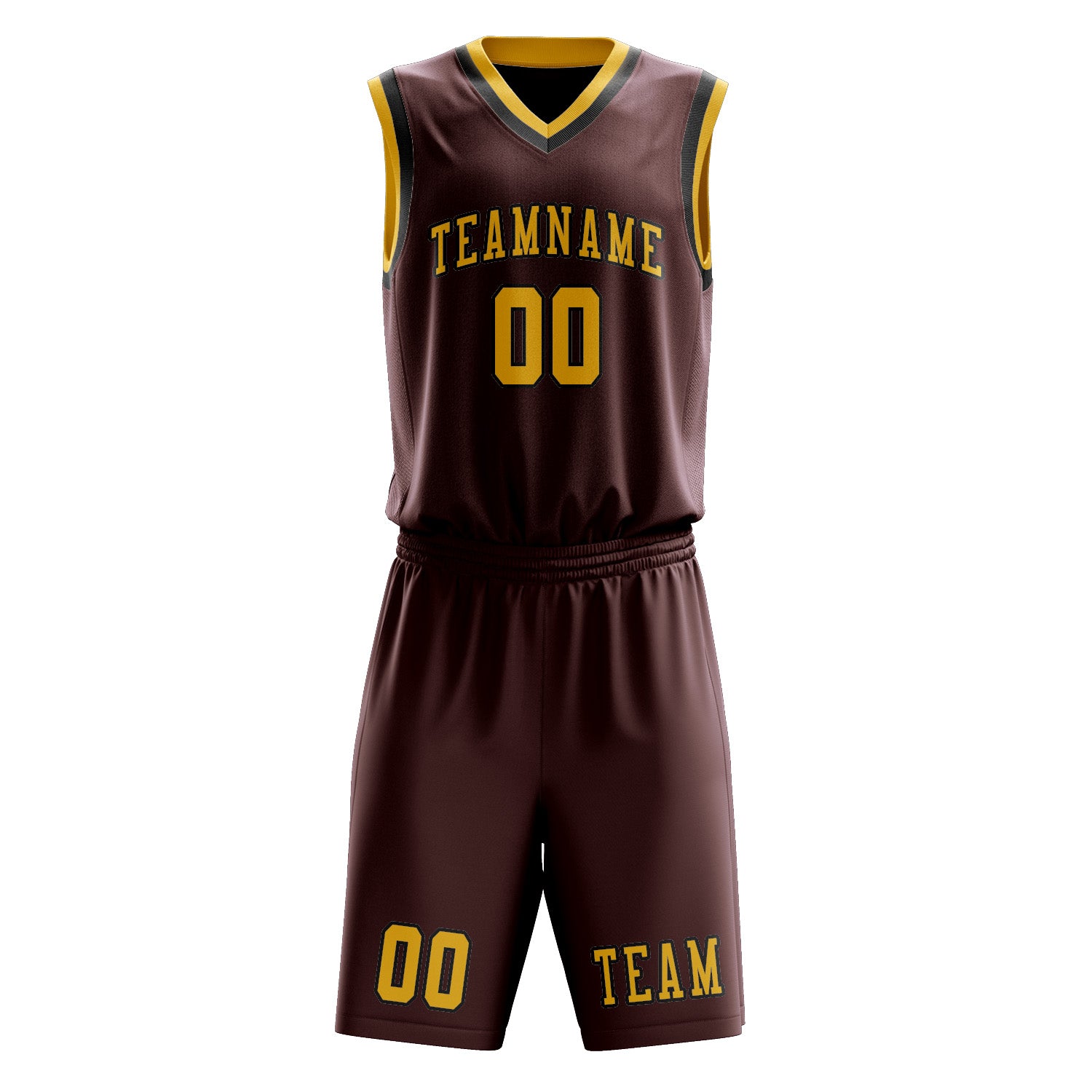 Benutzerdefiniertes Professionelles Karmesinrot Gold Basketballtrikot-Set