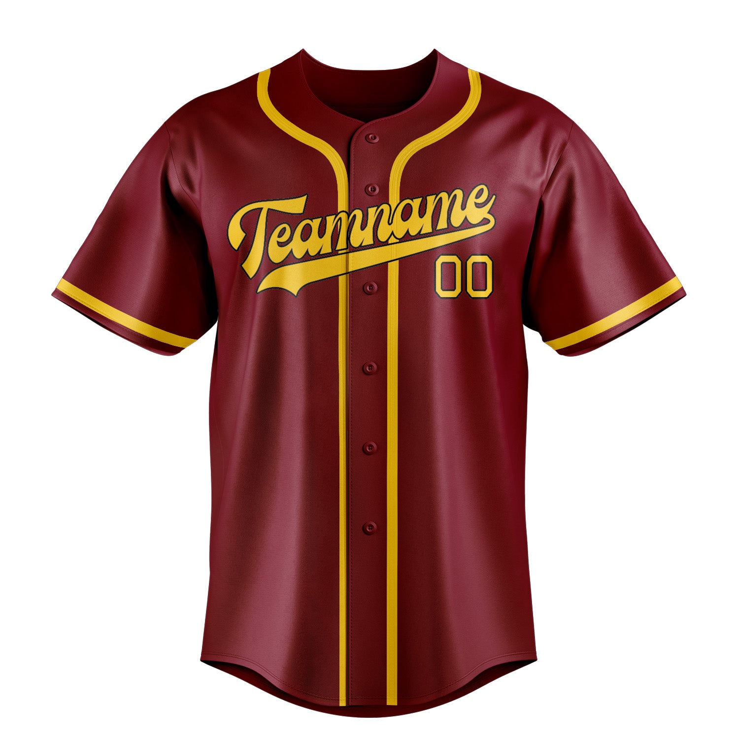 Benutzerdefiniertes Professionelles Karmesinrot Gold Baseballtrikot