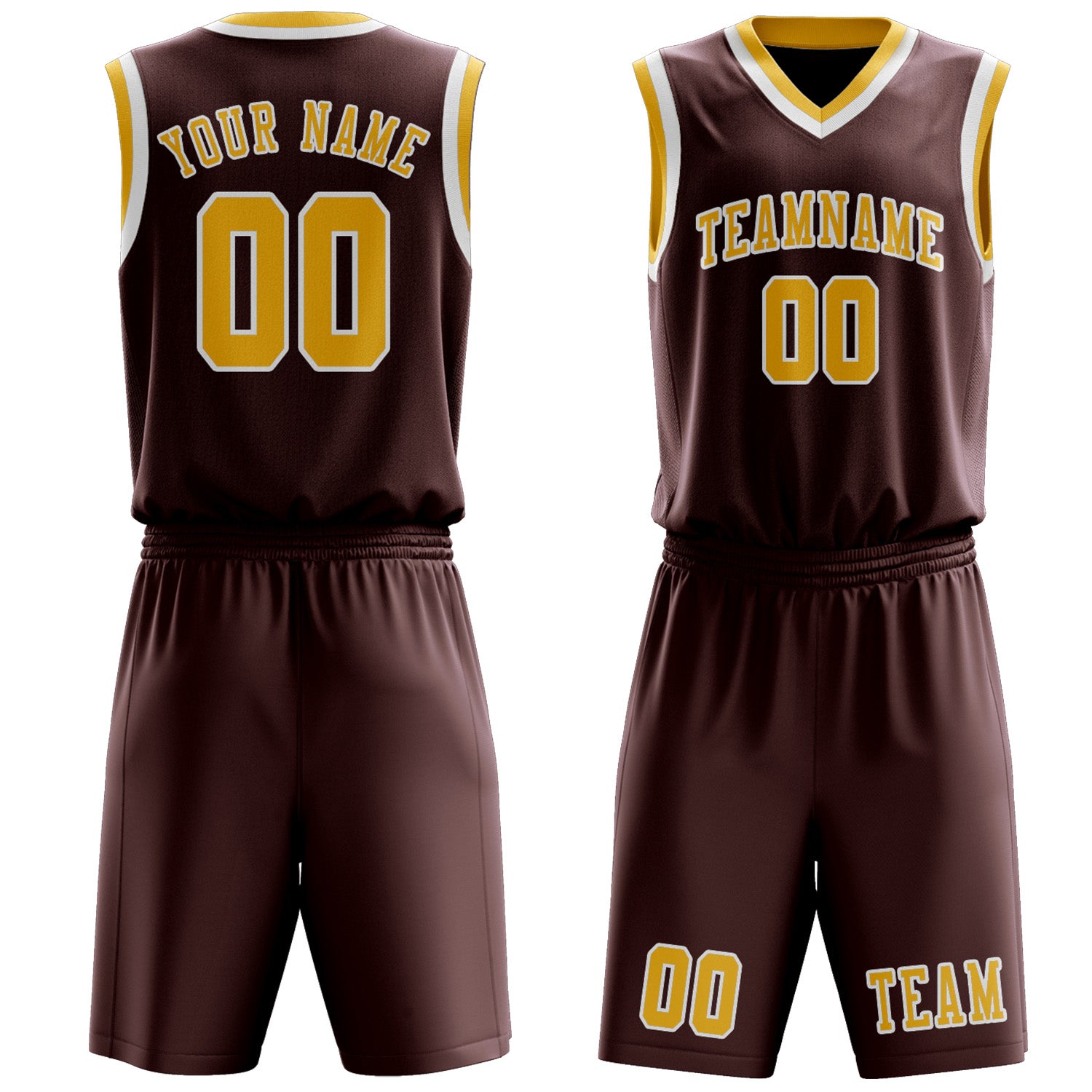 Benutzerdefiniertes Professionelles Karmesinrot Gold Basketballtrikot-Set