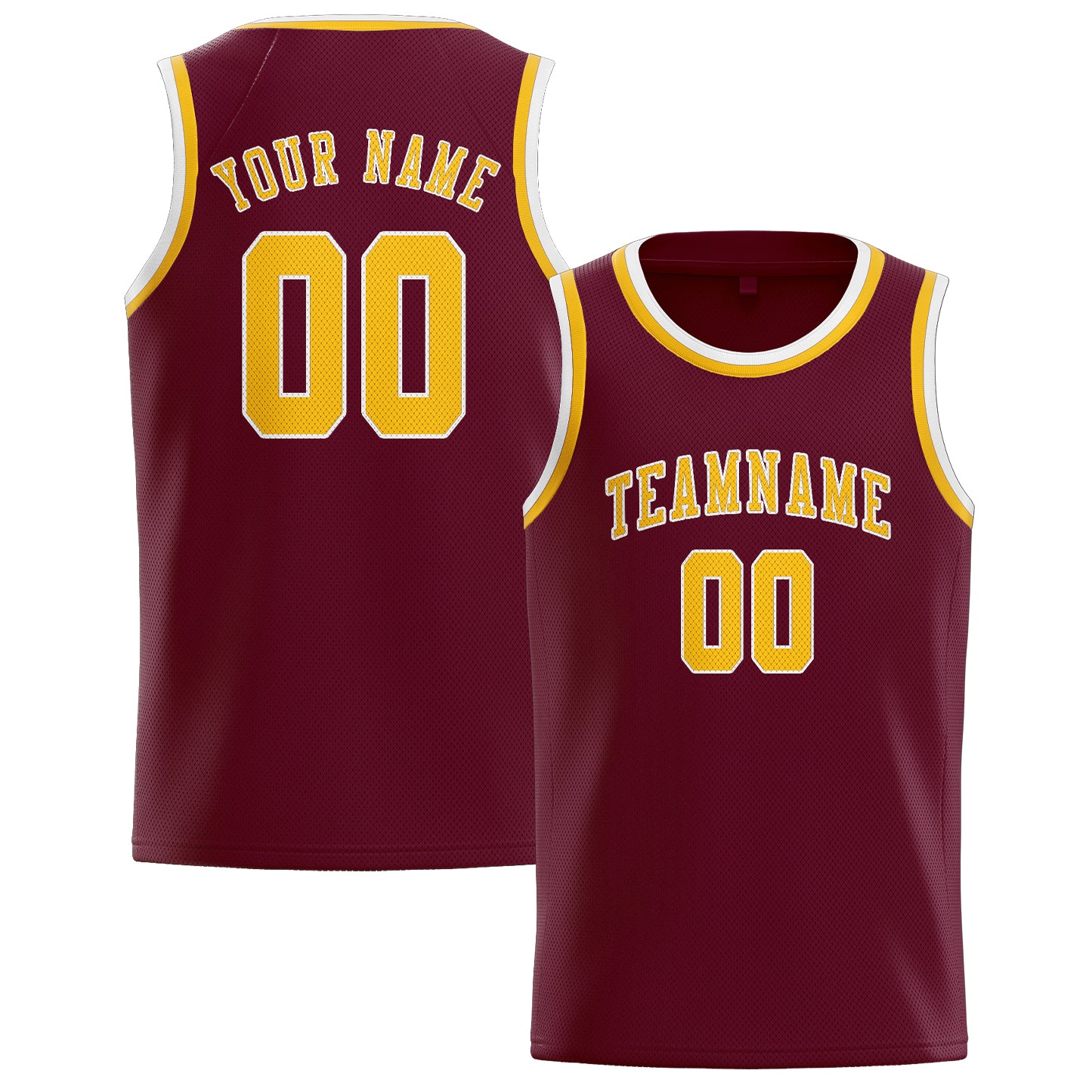 Benutzerdefiniertes Professionelles Karmesinrot Gold Basketballtrikot