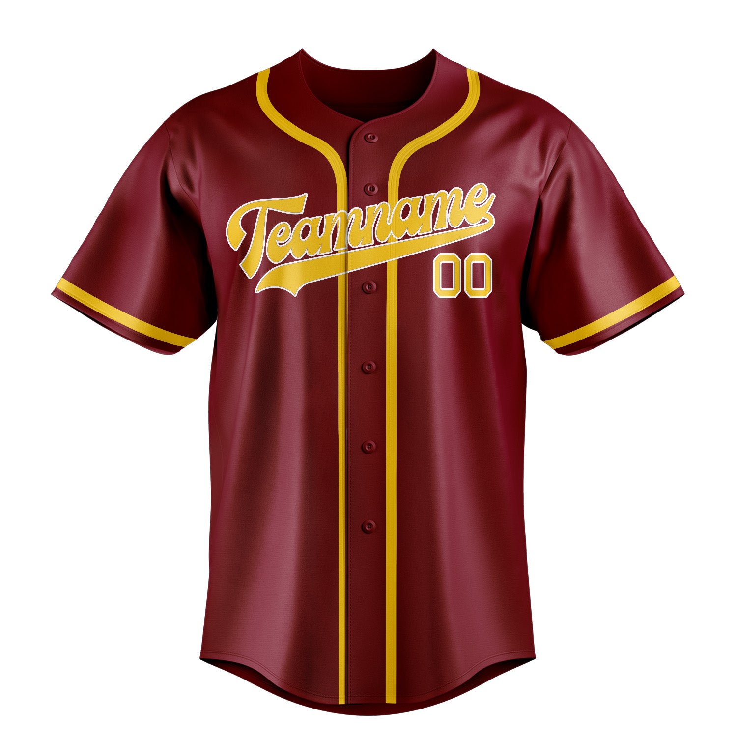 Benutzerdefiniertes Professionelles Karmesinrot Gold Baseballtrikot