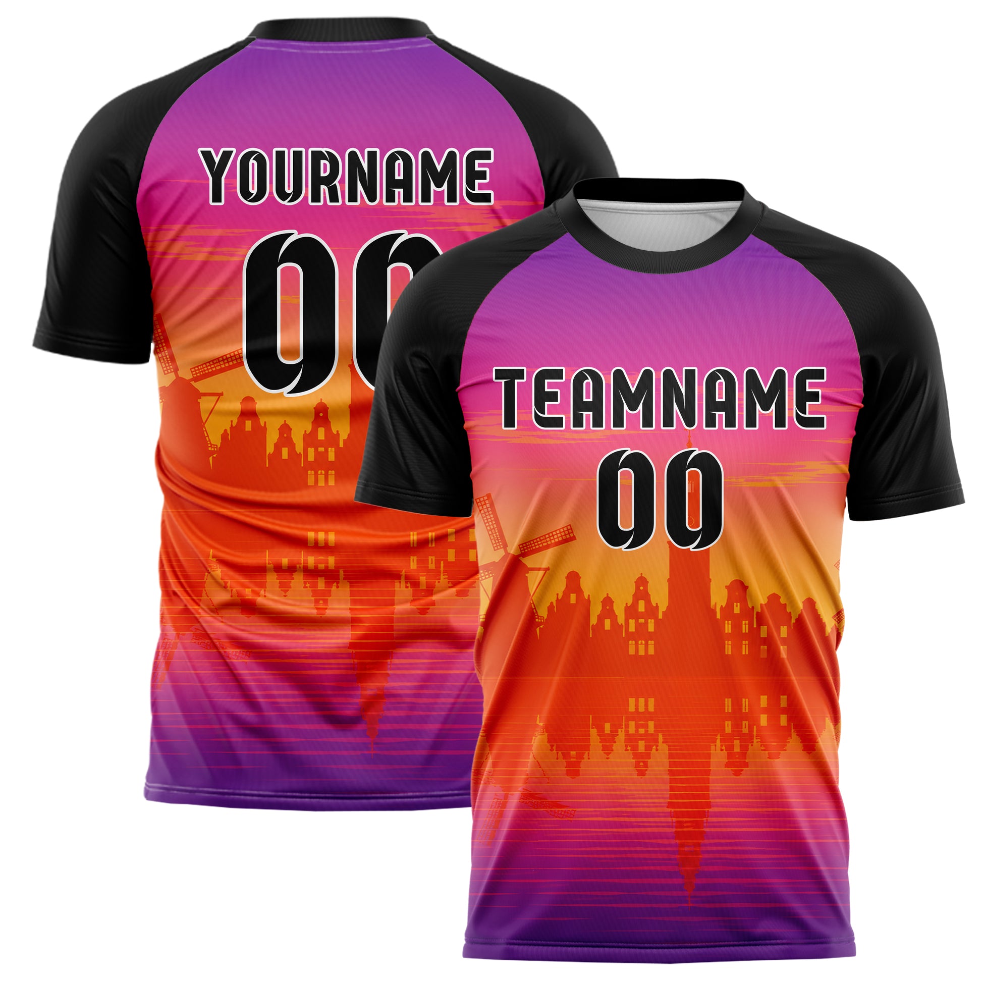 Orange Amsterdam Skyline Design 15-0172 individuelles Fußballtrikot main
