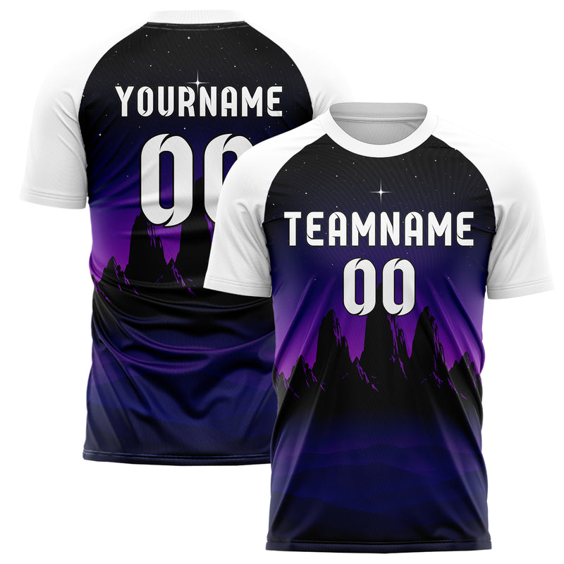 Schwarz Andes Skyline Design 15-0378 individuelles Fußballtrikot main
