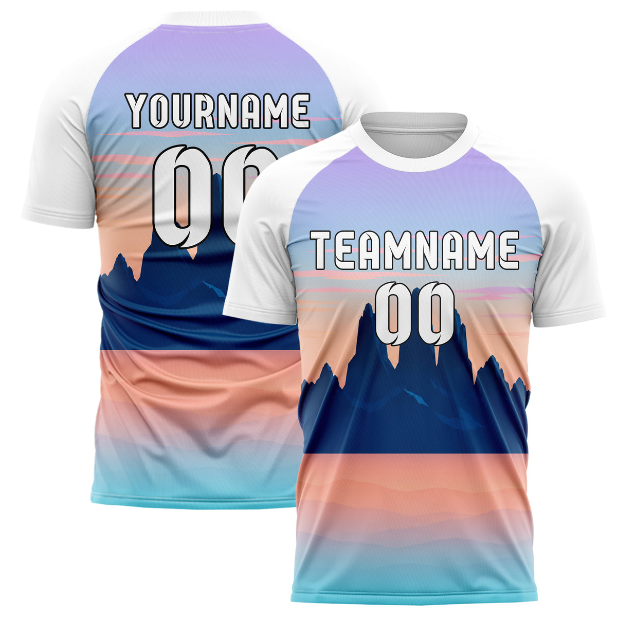 Hellblau Andes Skyline Design 15-0374 individuelles Fußballtrikot main