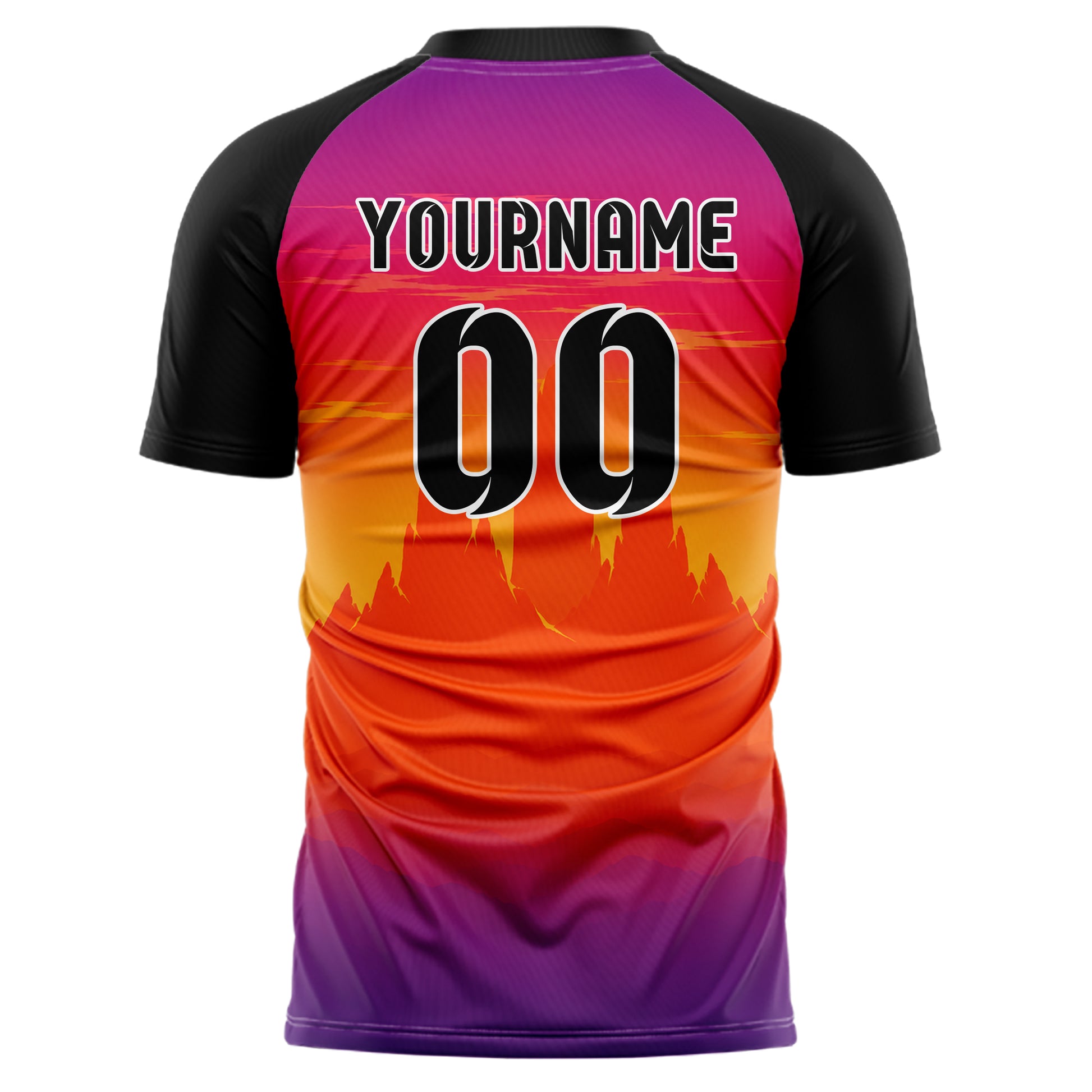 Orange Andes Skyline Design 15-0372 individuelles Fußballtrikot back