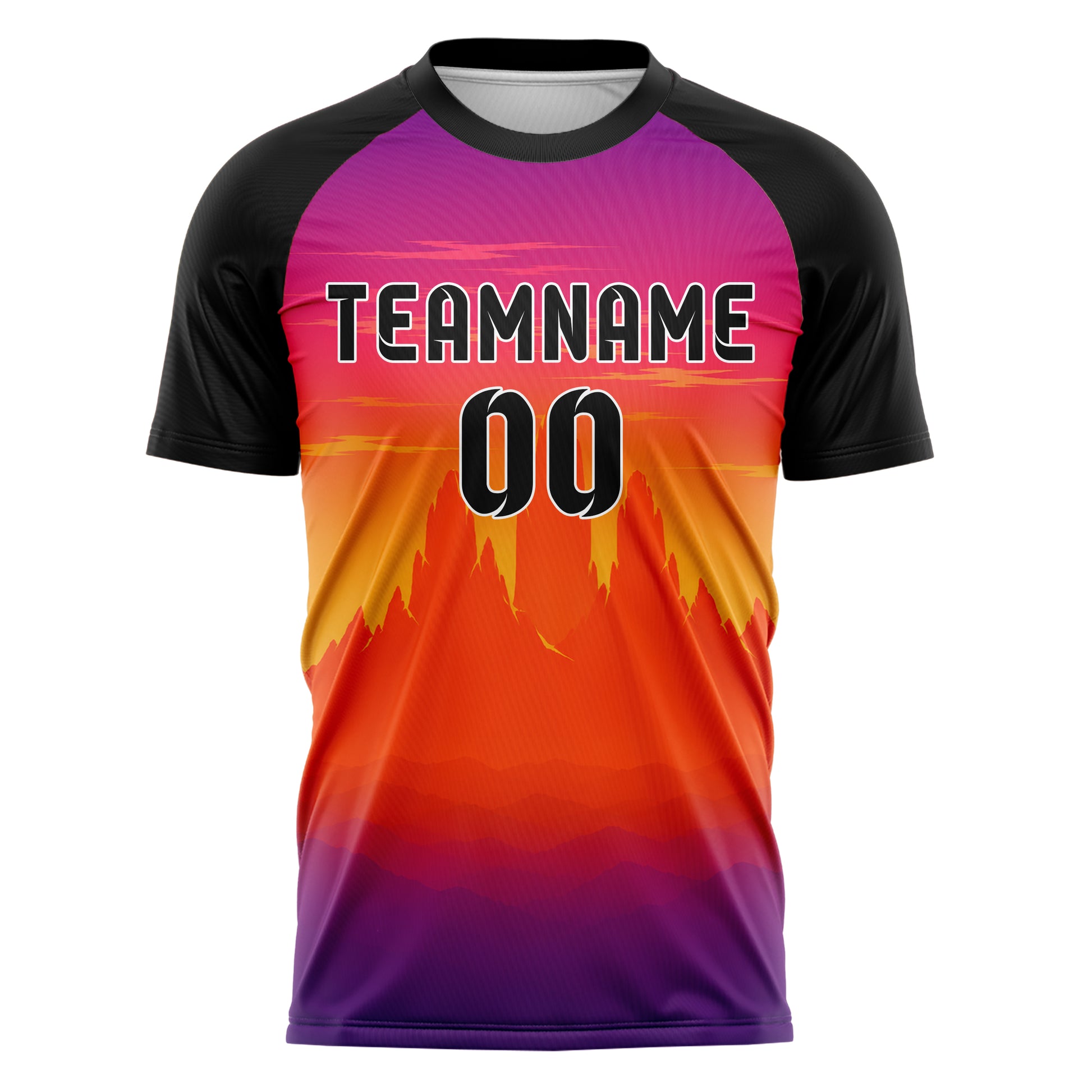Orange Andes Skyline Design 15-0372 individuelles Fußballtrikot front