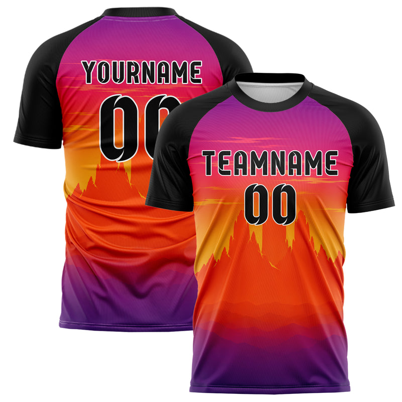 Orange Andes Skyline Design 15-0372 individuelles Fußballtrikot main