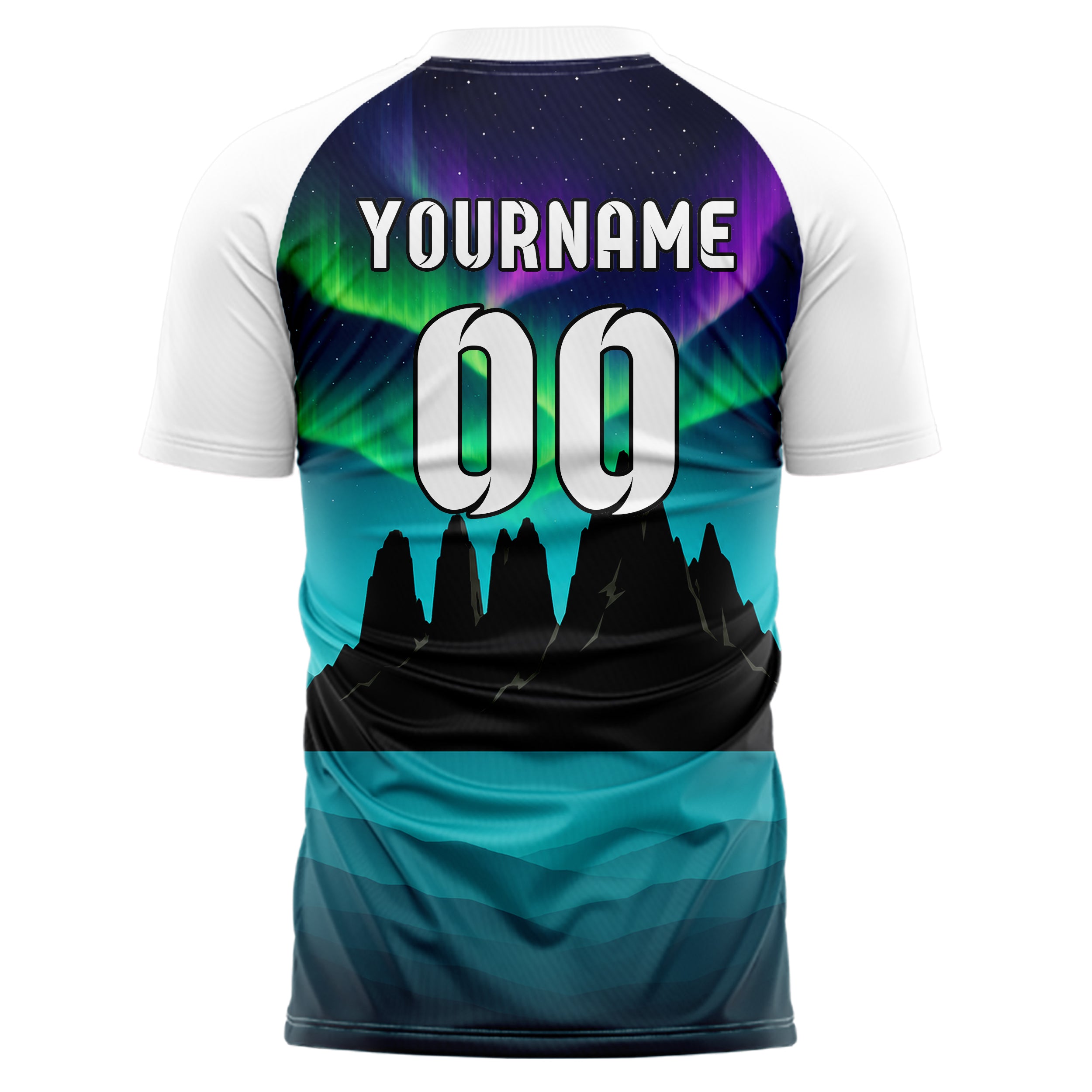 Petrol Andes Skyline Design 15-0380 individuelles Fußballtrikot back