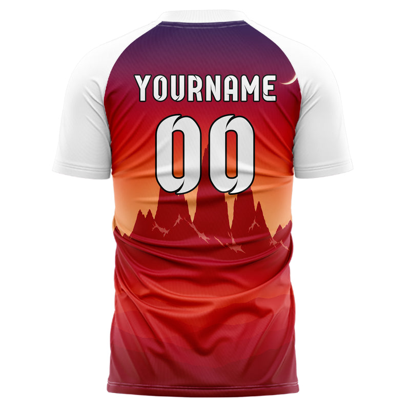 Rot Andes Skyline Design 15-0373 individuelles Fußballtrikot back