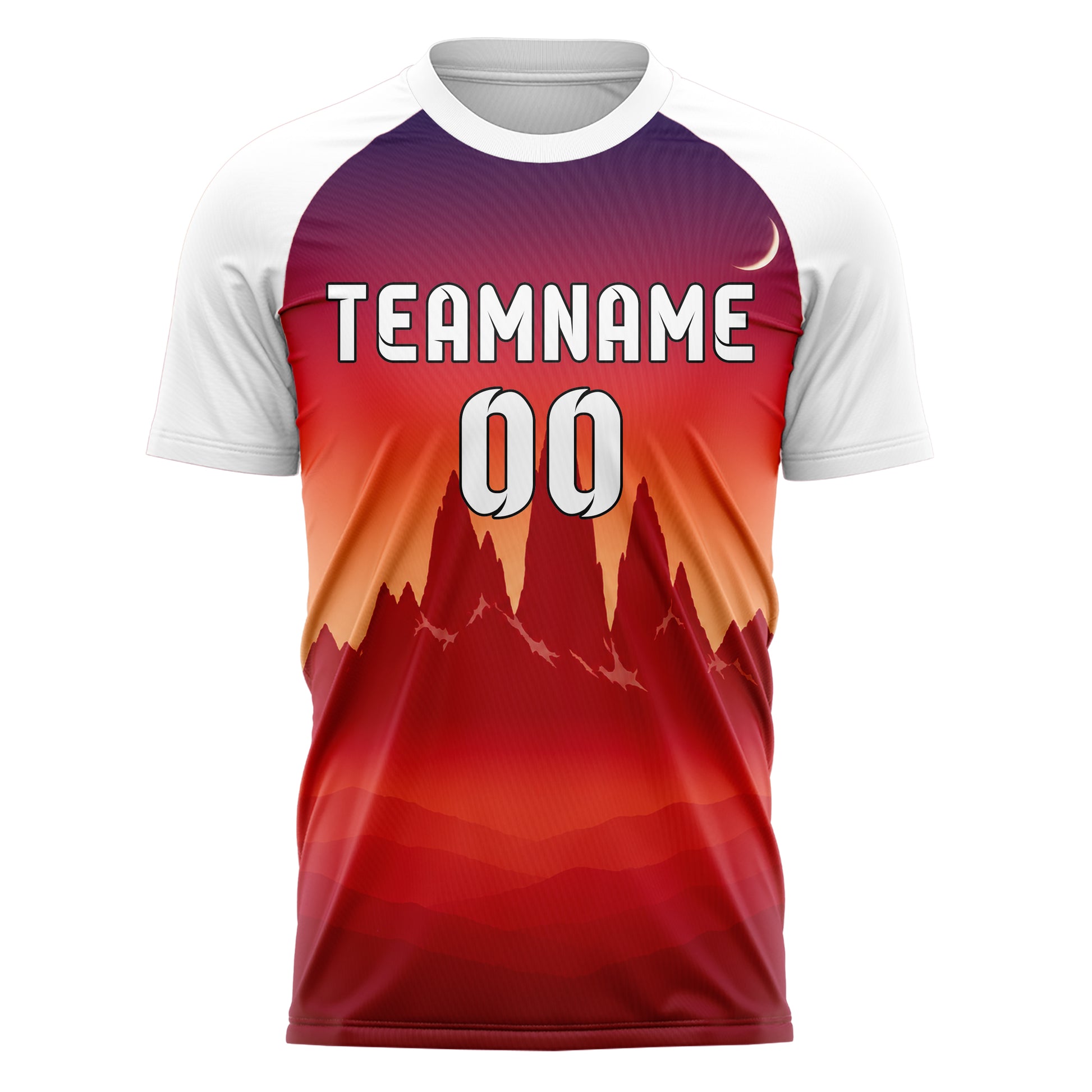 Rot Andes Skyline Design 15-0373 individuelles Fußballtrikot front