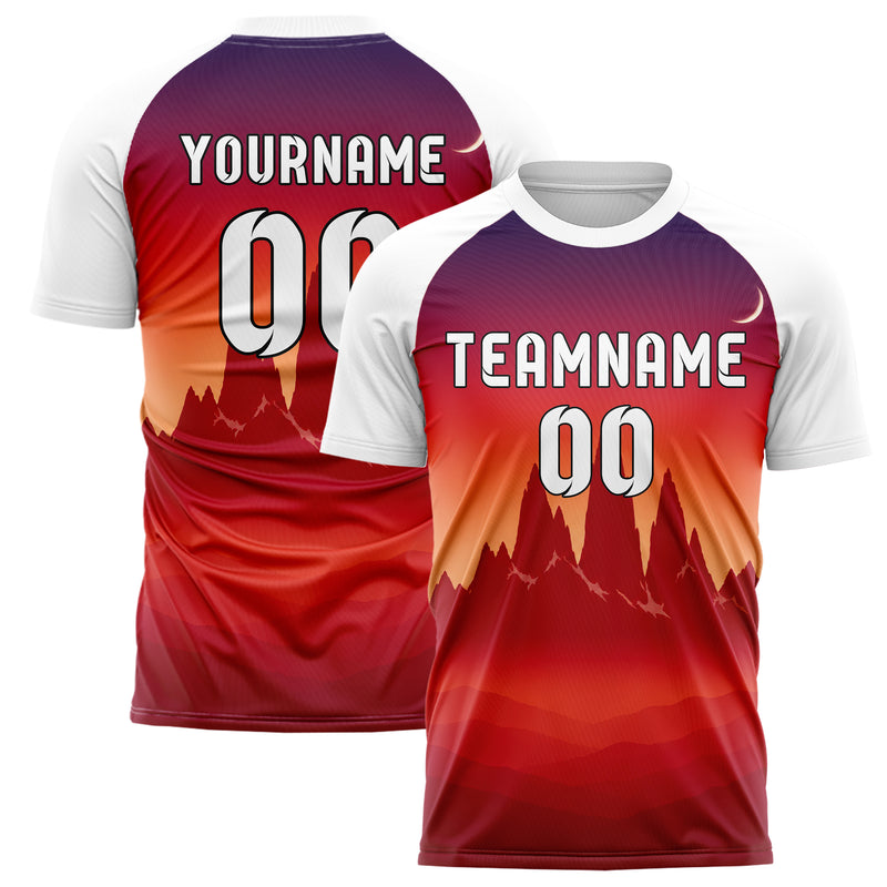 Rot Andes Skyline Design 15-0373 individuelles Fußballtrikot main