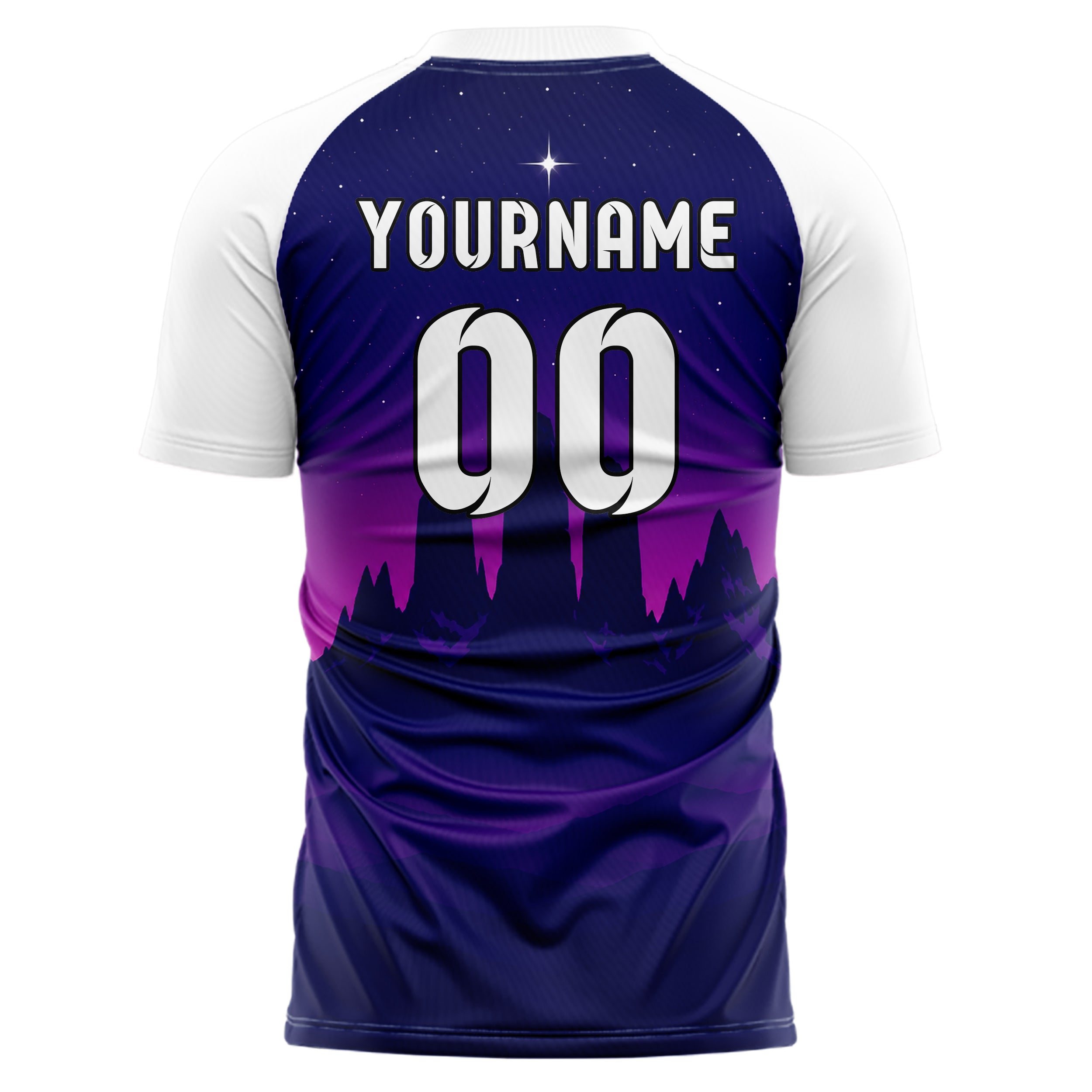 Marineblau Andes Skyline Design 15-0379 individuelles Fußballtrikot back
