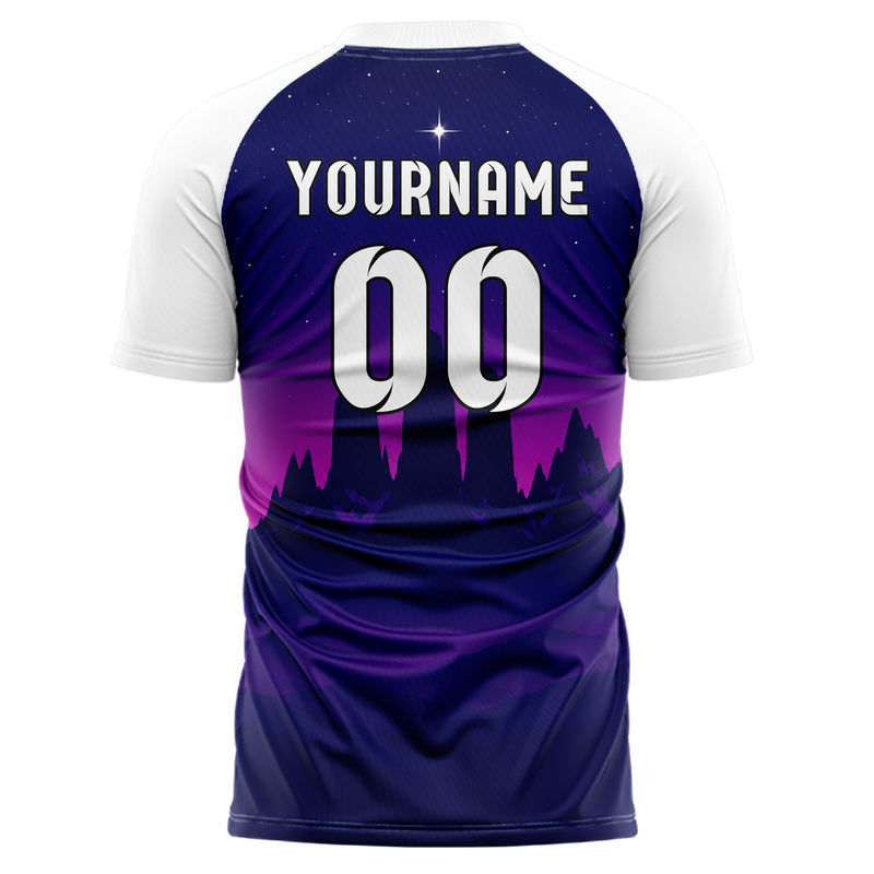 Marineblau Andes Skyline Design 15-0379 individuelles Fußballtrikot back