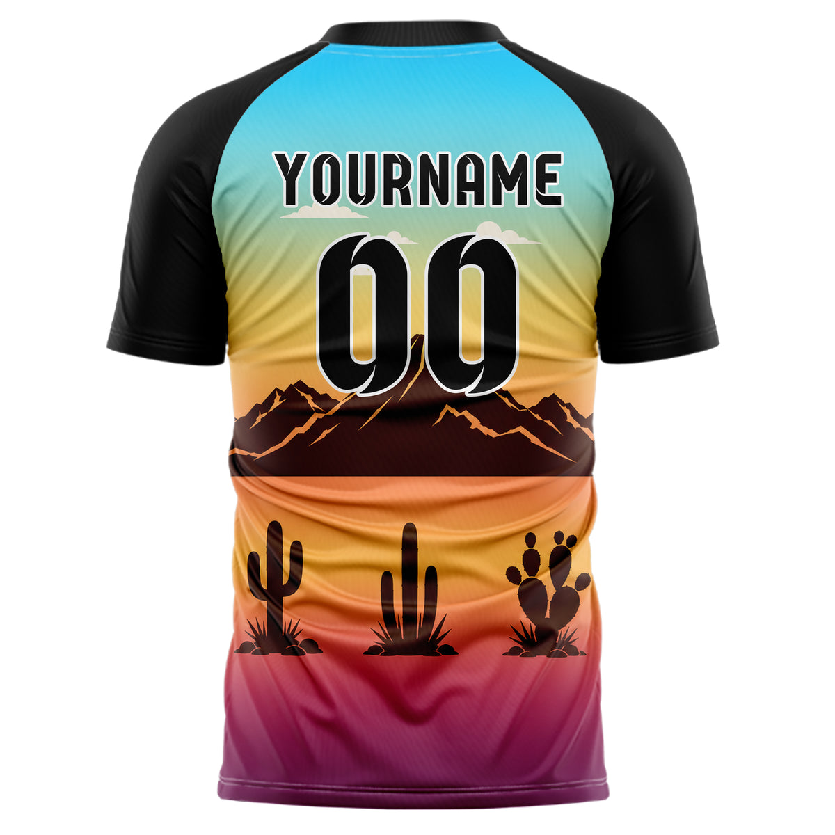 Gelb Atacama Skyline Design 15-0505 individuelles Fußballtrikot back