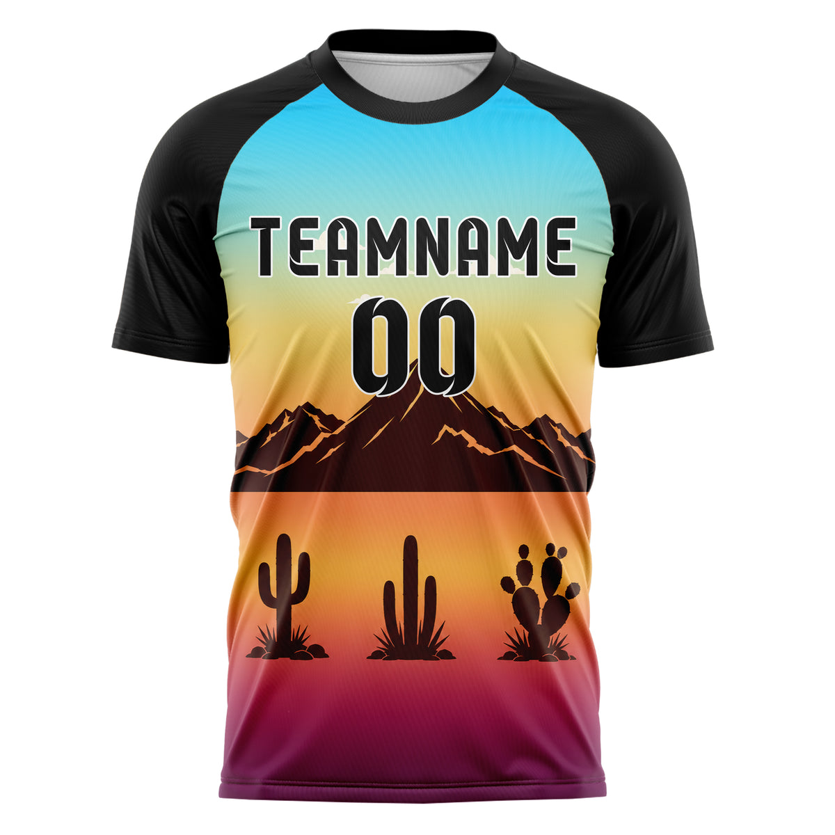 Gelb Atacama Skyline Design 15-0505 individuelles Fußballtrikot front