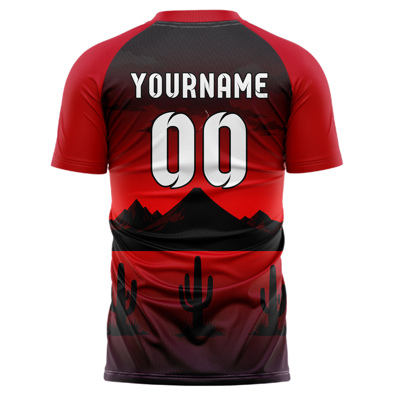 Schwarz Atacama Skyline Design 15-0507 individuelles Fußballtrikot back
