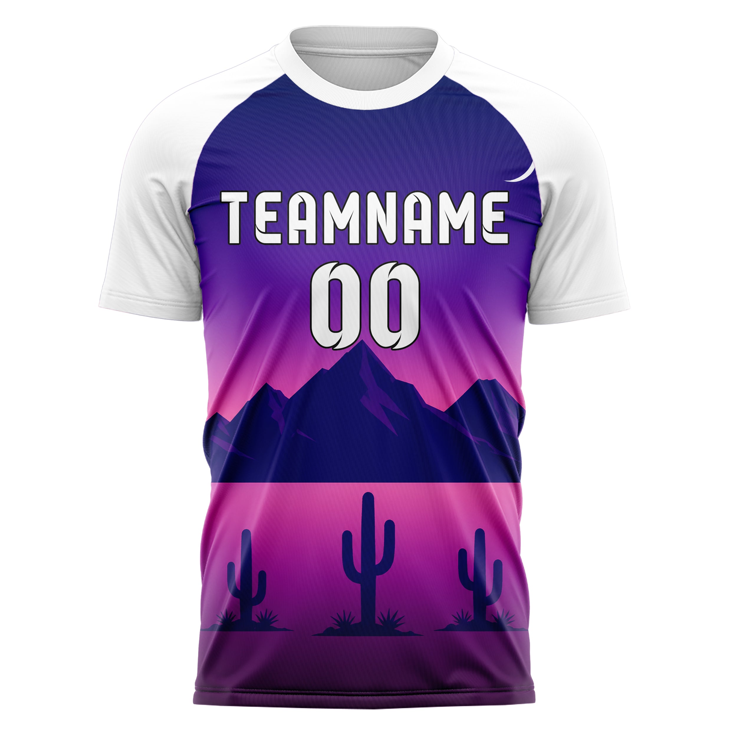 Lila Atacama Skyline Design 15-0506 individuelles Fußballtrikot front