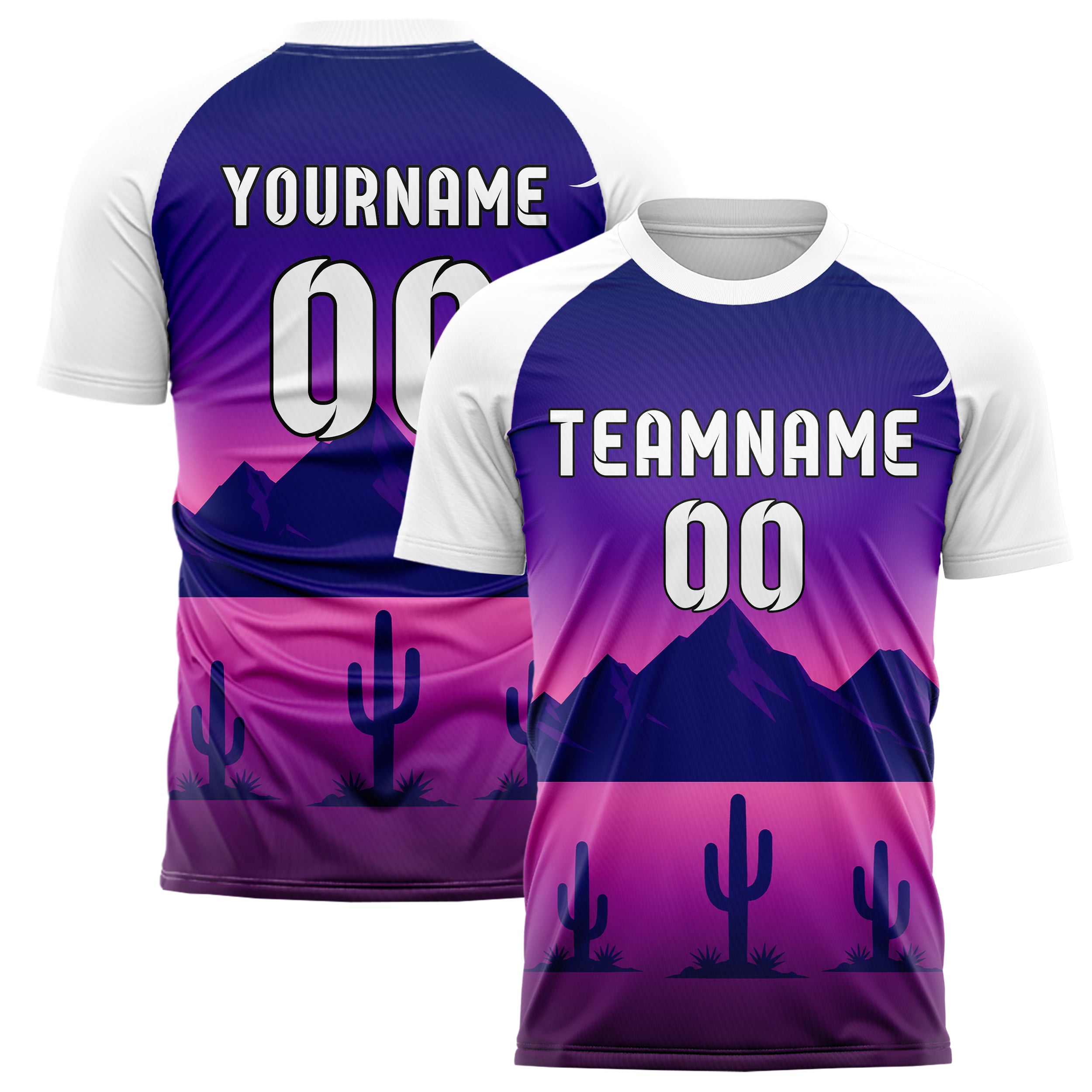 Lila Atacama Skyline Design 15-0506 individuelles Fußballtrikot main