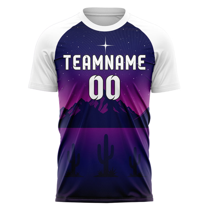 Marineblau Atacama Skyline Design 15-0509 individuelles Fußballtrikot front