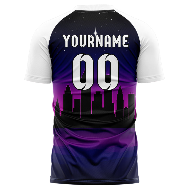 Schwarz Atlanta Skyline Design 15-0098 individuelles Fußballtrikot back