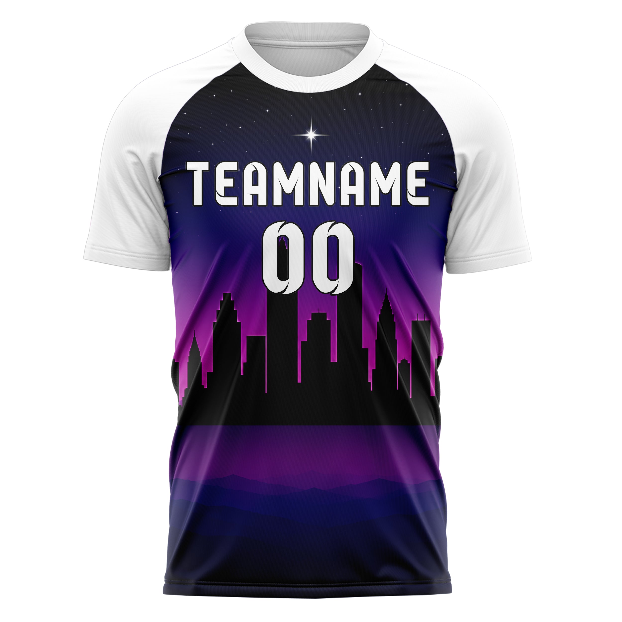 Schwarz Atlanta Skyline Design 15-0098 individuelles Fußballtrikot front