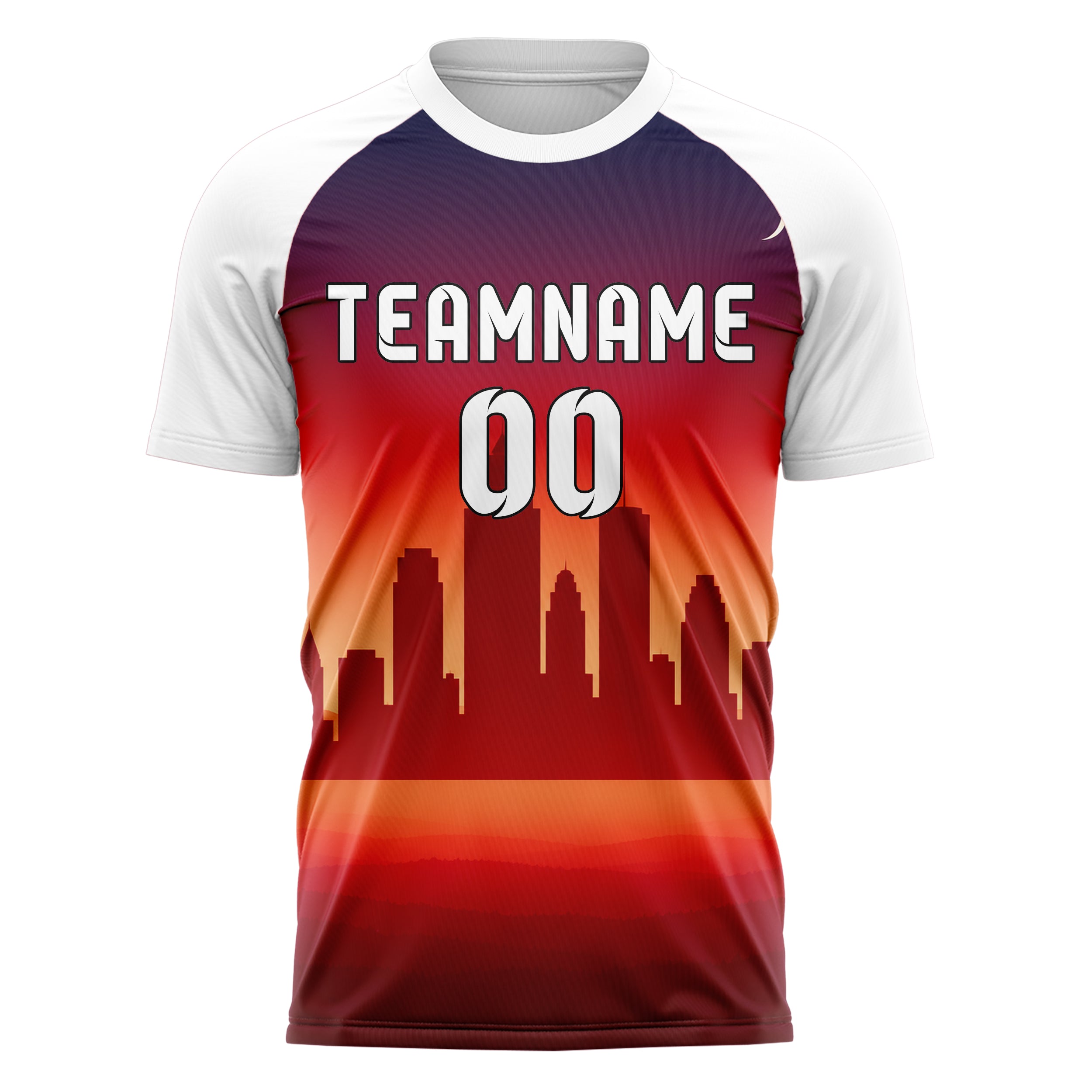 Rot Atlanta Skyline Design 15-0093 individuelles Fußballtrikot front
