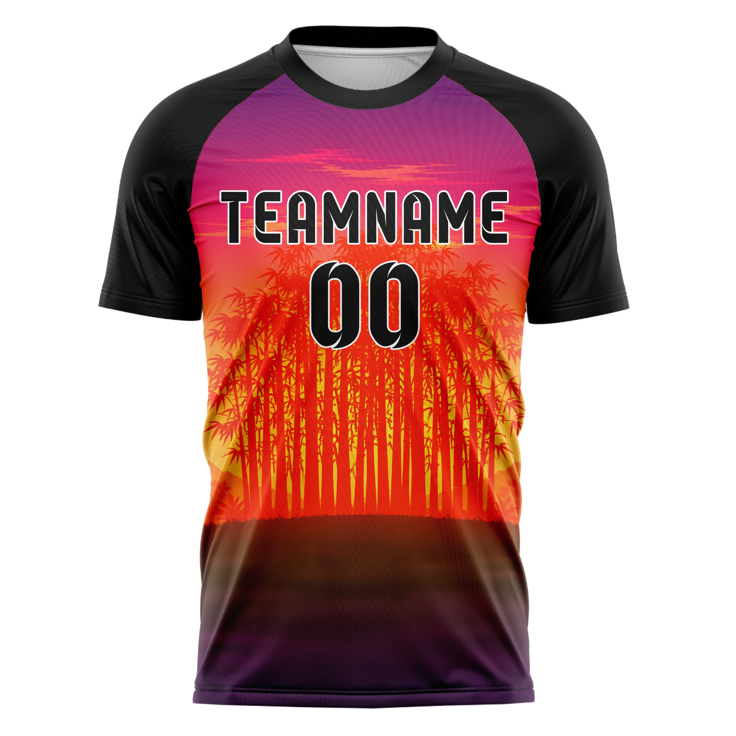 Orange Bamboo Forest Skyline Design 15-0542 individuelles Fußballtrikot front