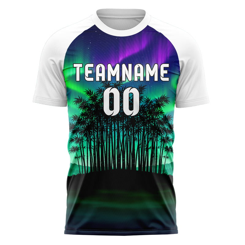 Petrol Bamboo Forest Skyline Design 15-0550 individuelles Fußballtrikot front