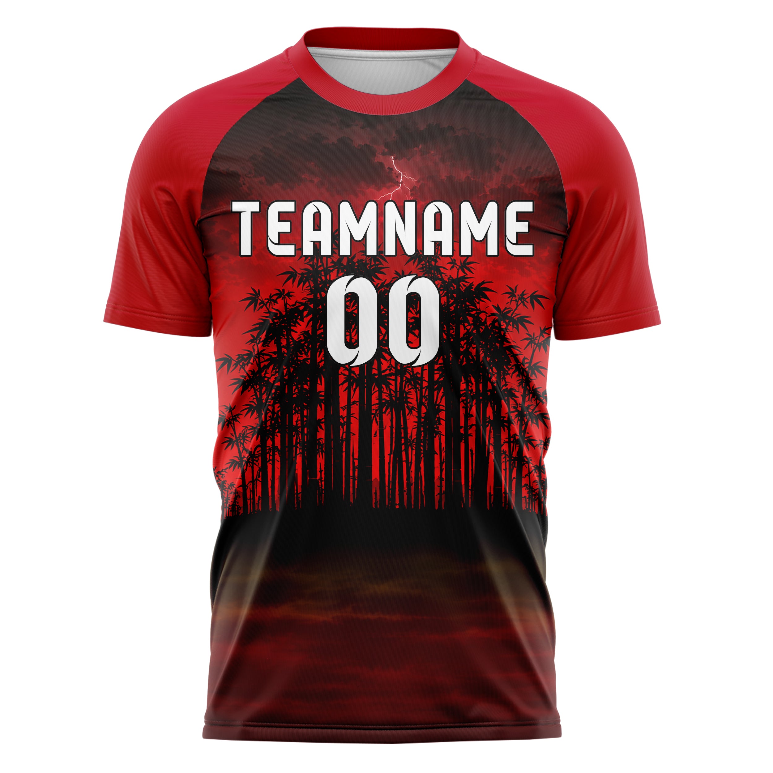Schwarz Bamboo Forest Skyline Design 15-0547 individuelles Fußballtrikot front
