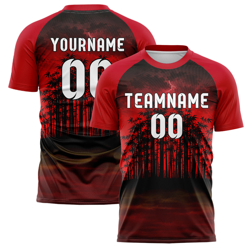 Schwarz Bamboo Forest Skyline Design 15-0547 individuelles Fußballtrikot main