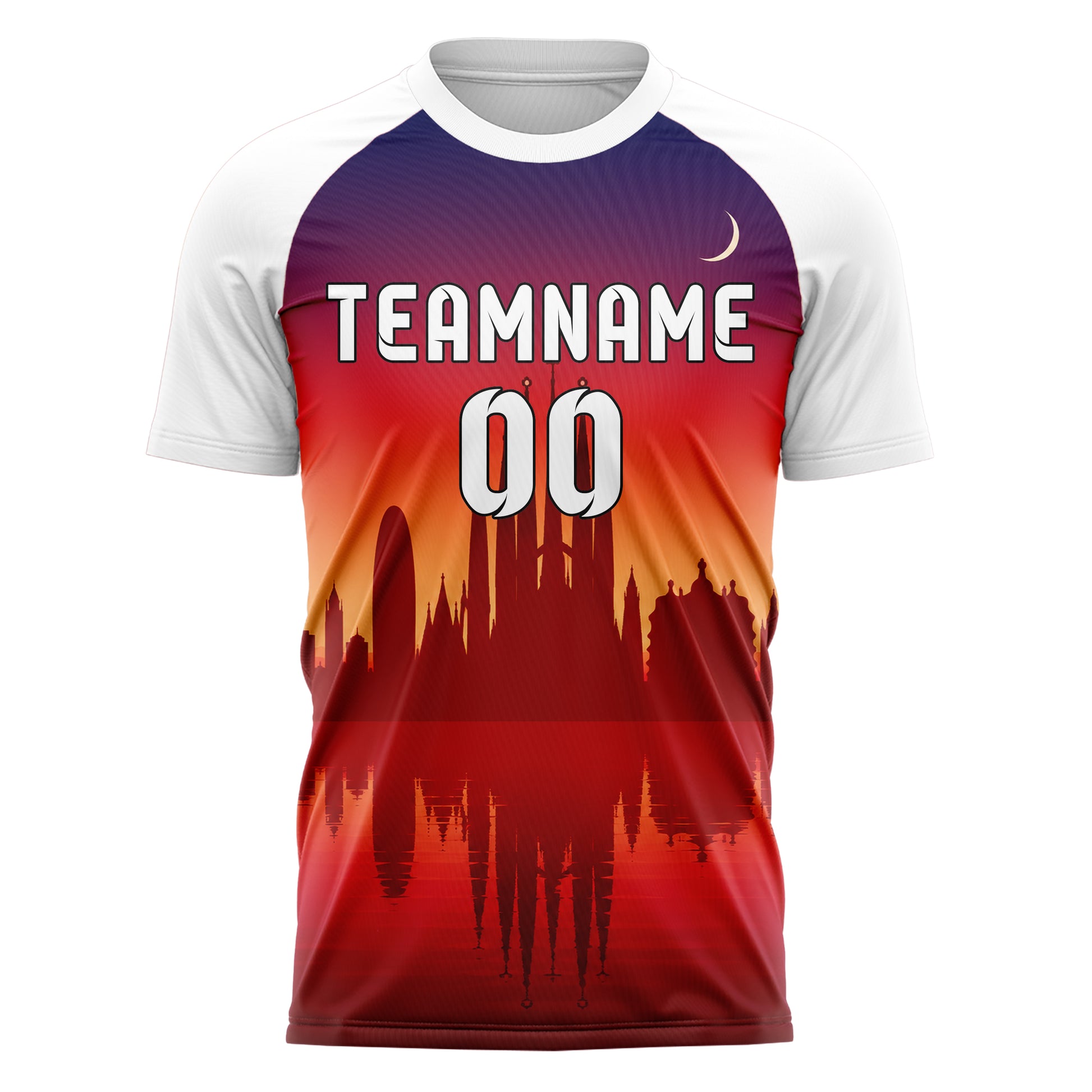 Rot Barcelona Skyline Design 15-0153 individuelles Fußballtrikot front