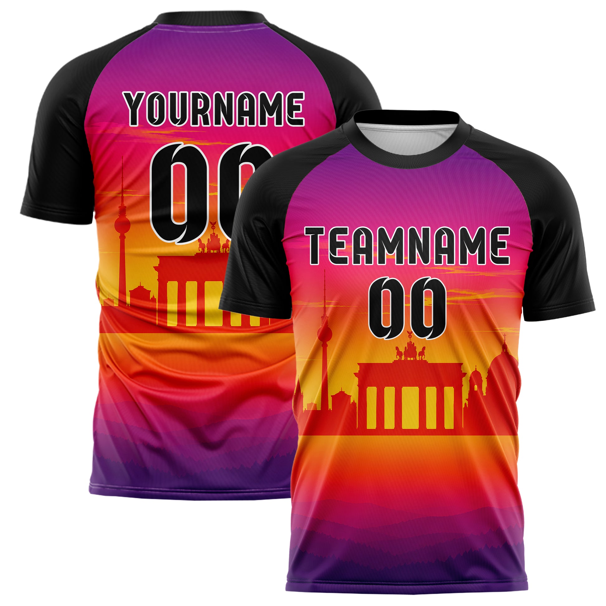 Orange Berlin Skyline Design 15-0162 individuelles Fußballtrikot main