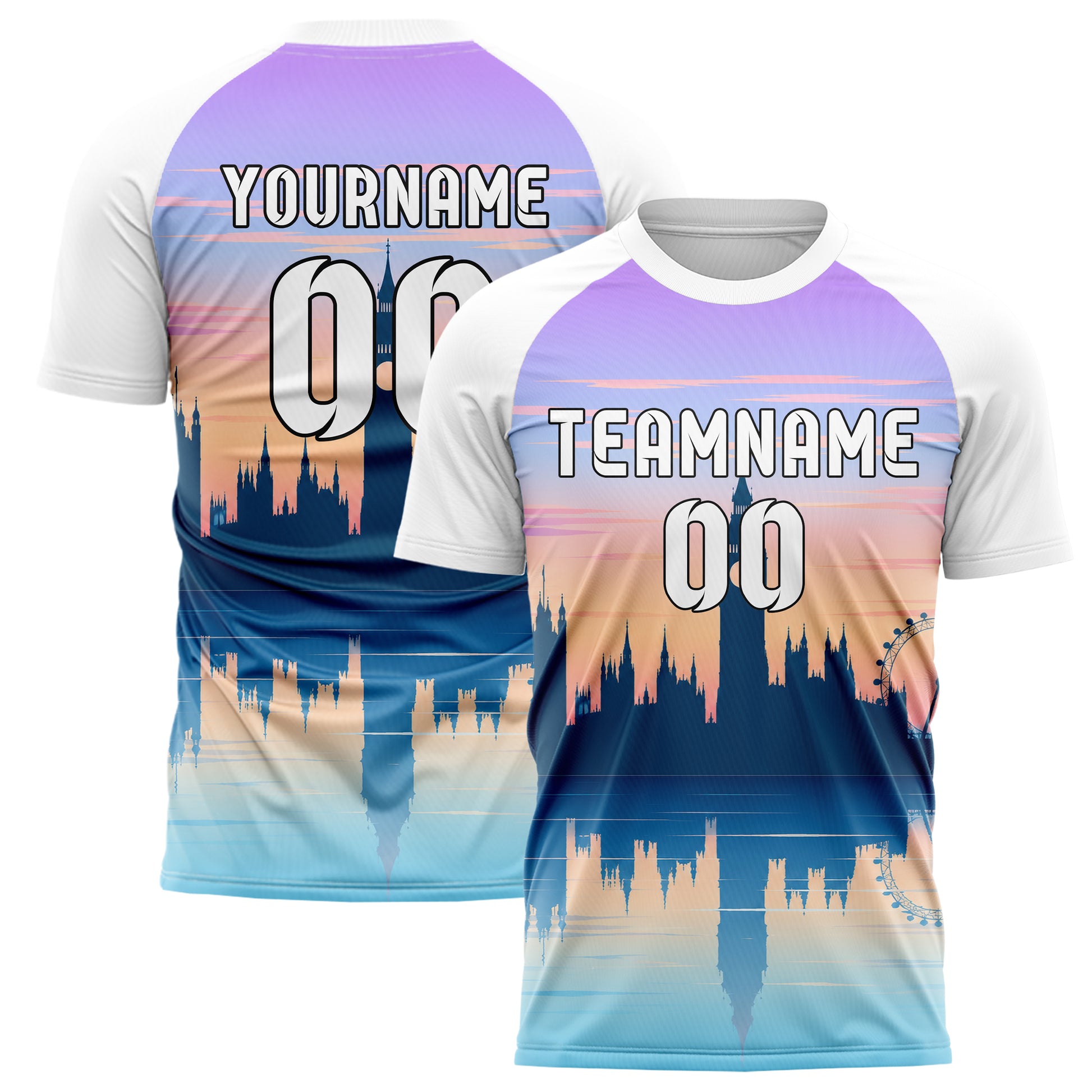 Hellblau Big Ben Skyline Design 15-0254 individuelles Fußballtrikot main