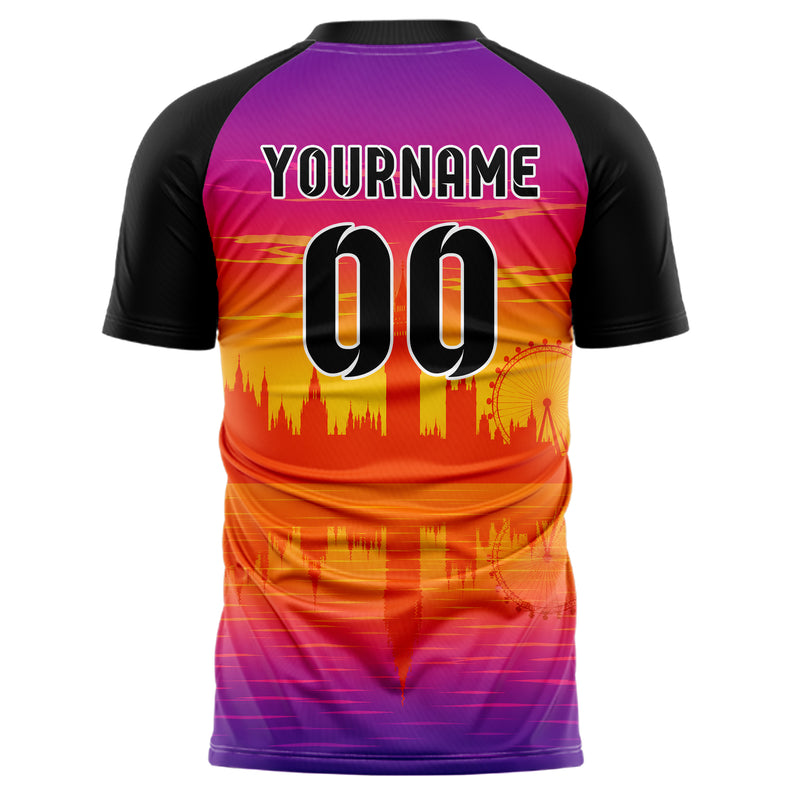 Orange Big Ben Skyline Design 15-0252 individuelles Fußballtrikot back