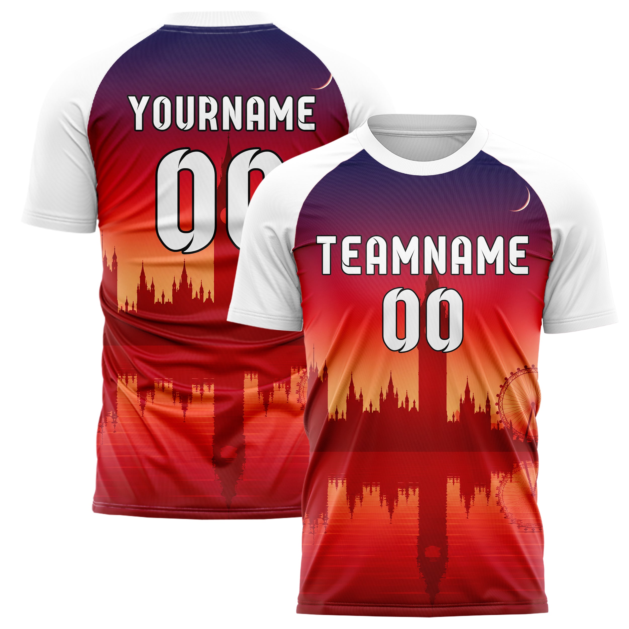 Rot Big Ben Skyline Design 15-0253 individuelles Fußballtrikot main