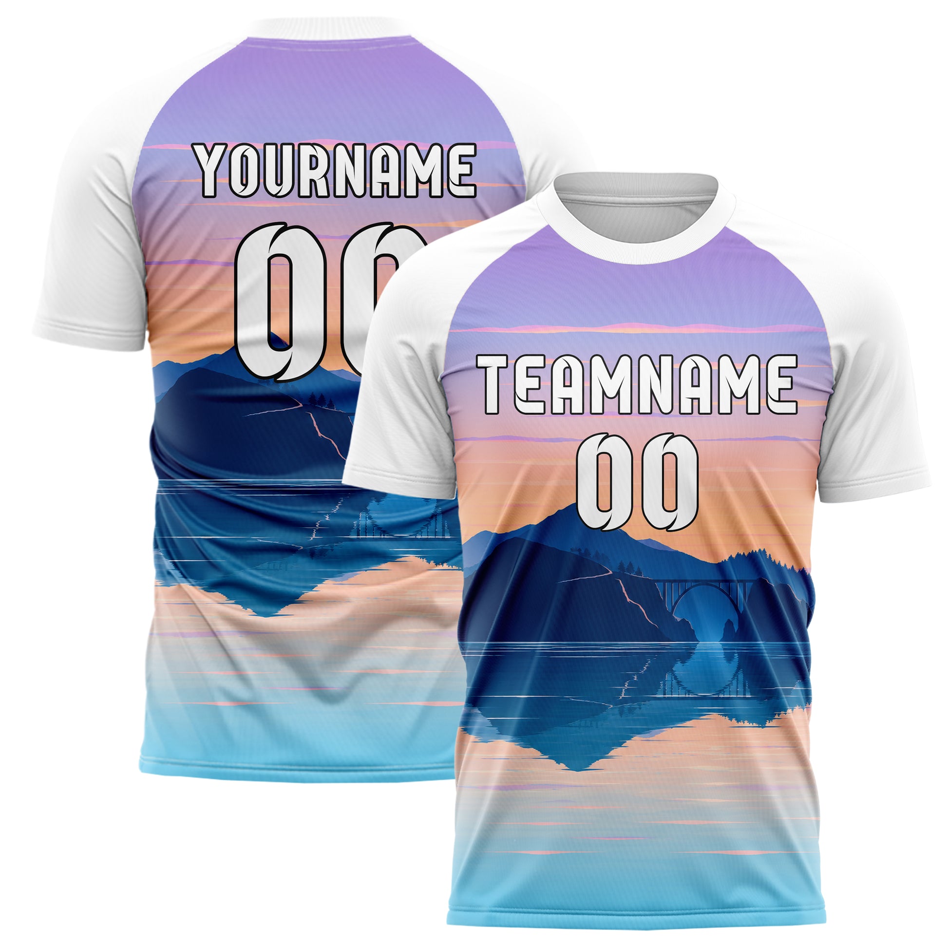 Hellblau Big Sur Skyline Design 15-0424 individuelles Fußballtrikot main