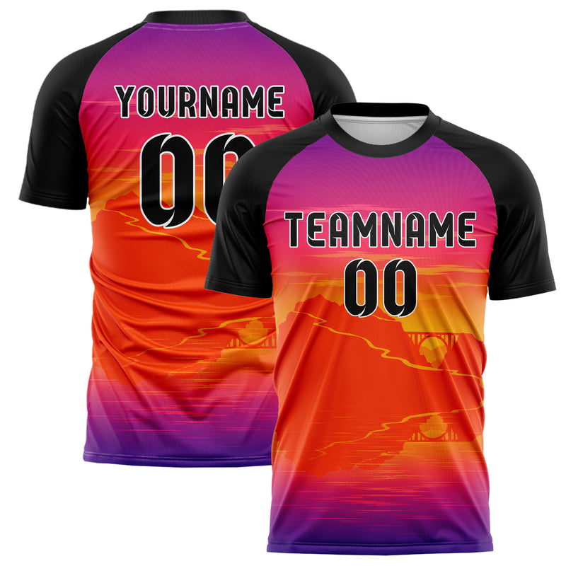 Orange Big Sur Skyline Design 15-0422 individuelles Fußballtrikot main
