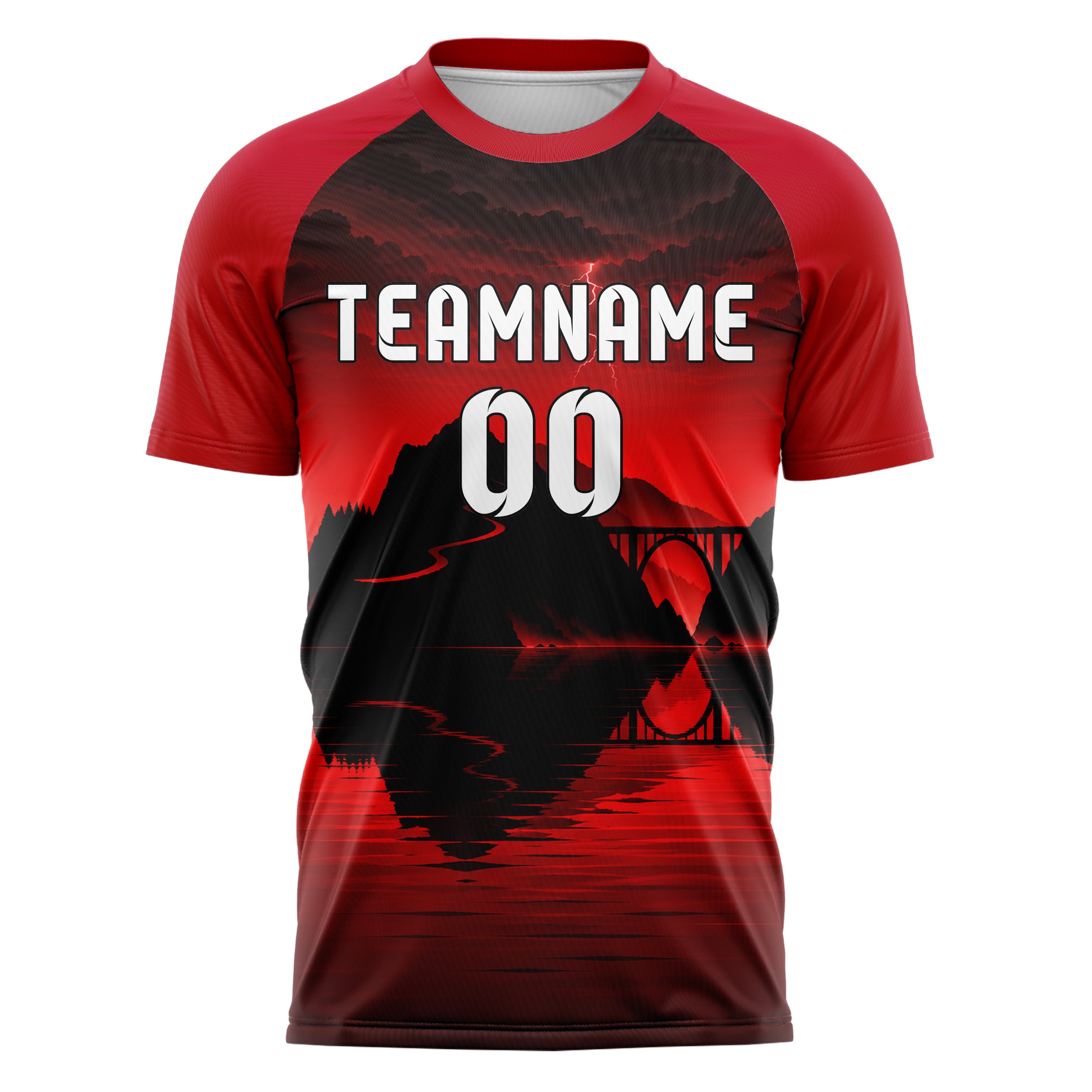Schwarz Big Sur Skyline Design 15-0427 individuelles Fußballtrikot front