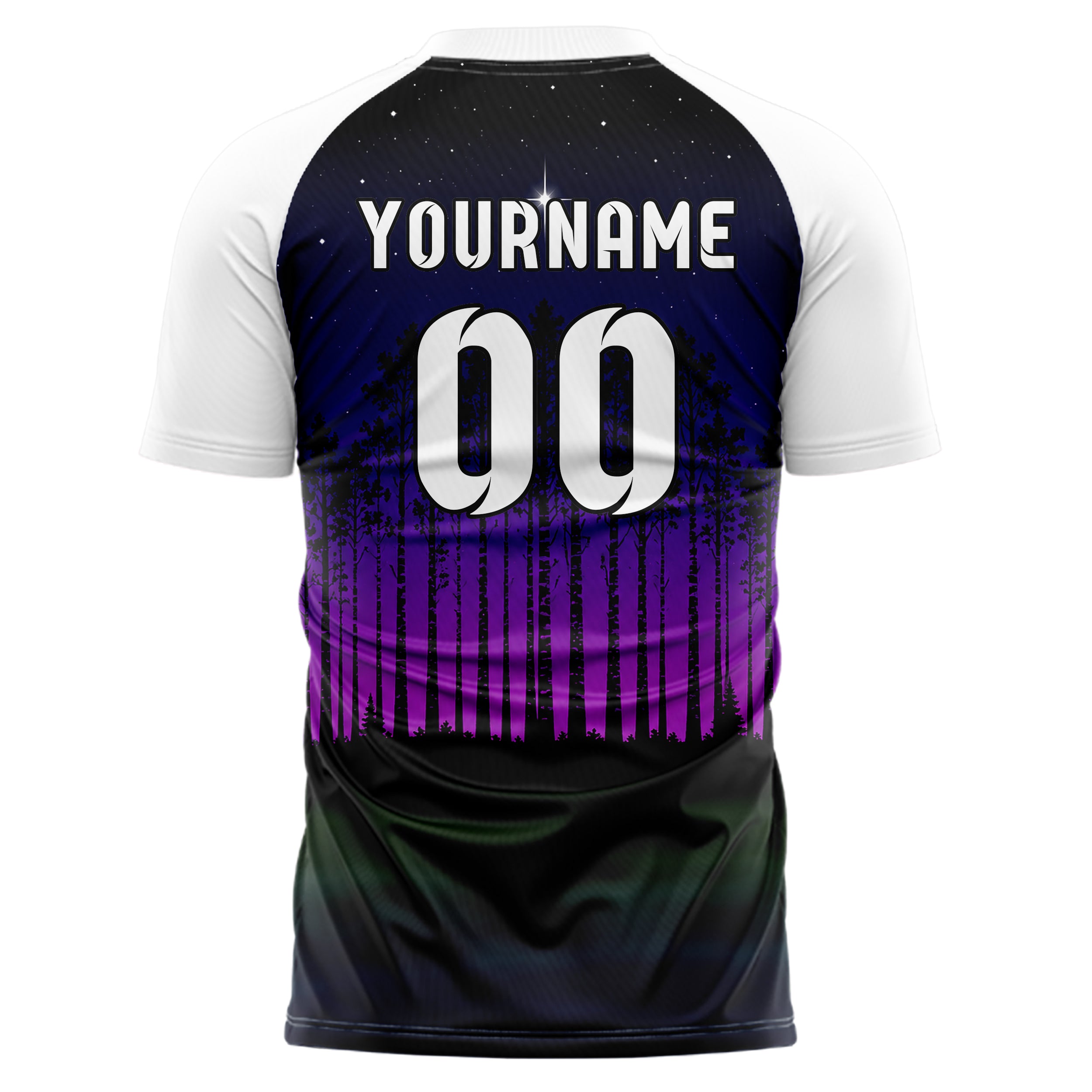 Schwarz Birch Forest Skyline Design 15-0538 individuelles Fußballtrikot back
