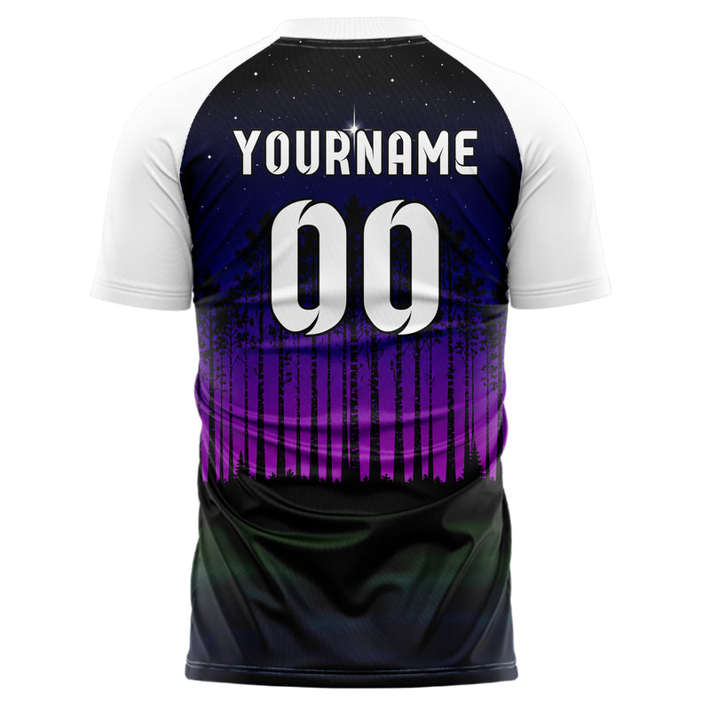 Schwarz Birch Forest Skyline Design 15-0538 individuelles Fußballtrikot back