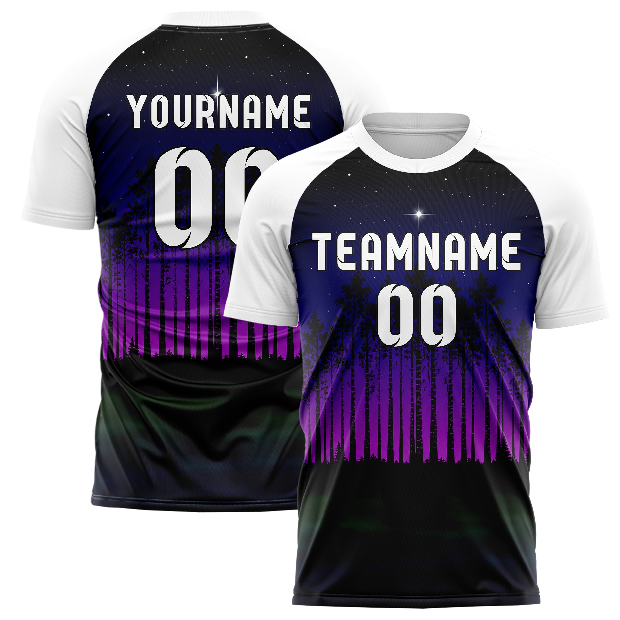 Schwarz Birch Forest Skyline Design 15-0538 individuelles Fußballtrikot main