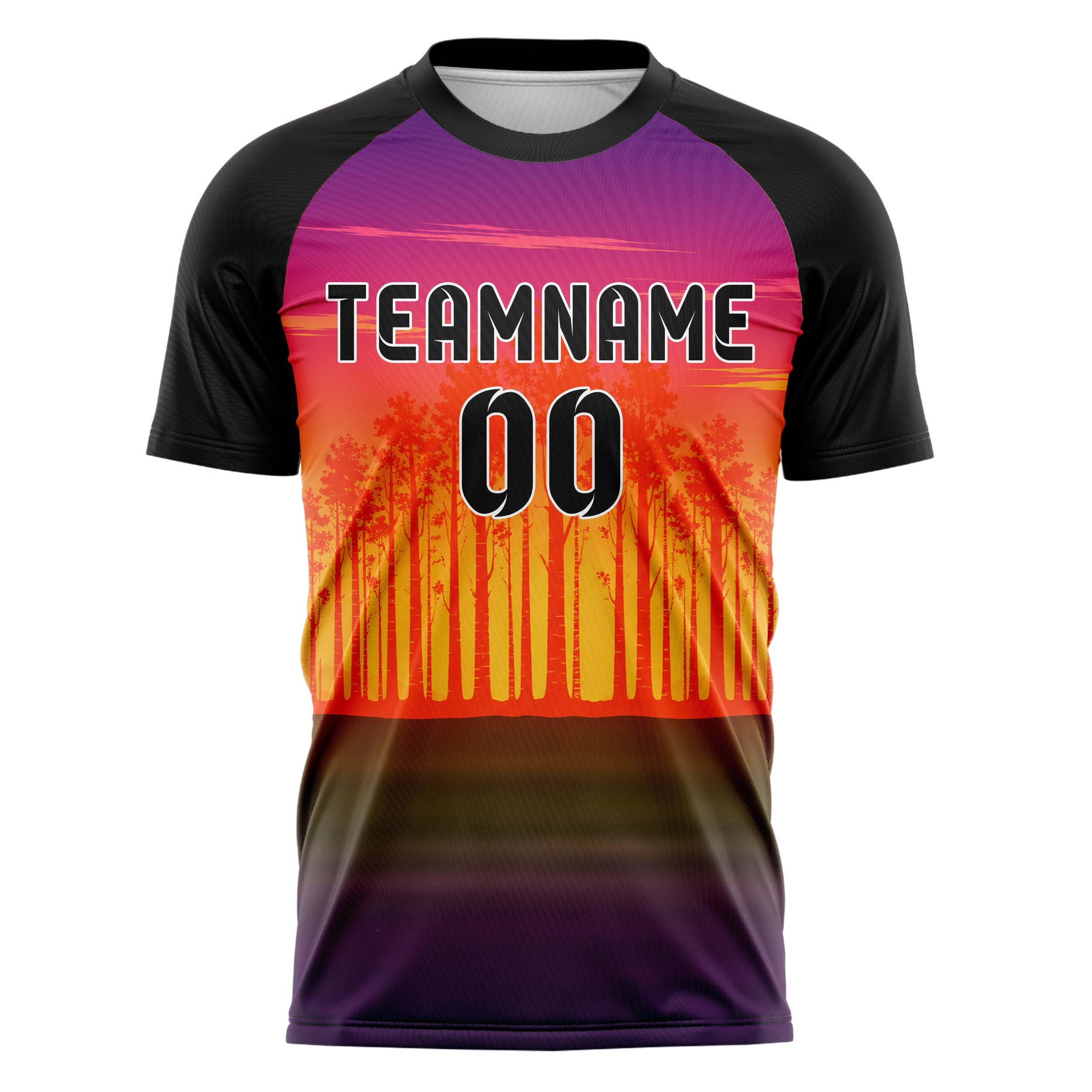 Orange Birch Forest Skyline Design 15-0532 individuelles Fußballtrikot front