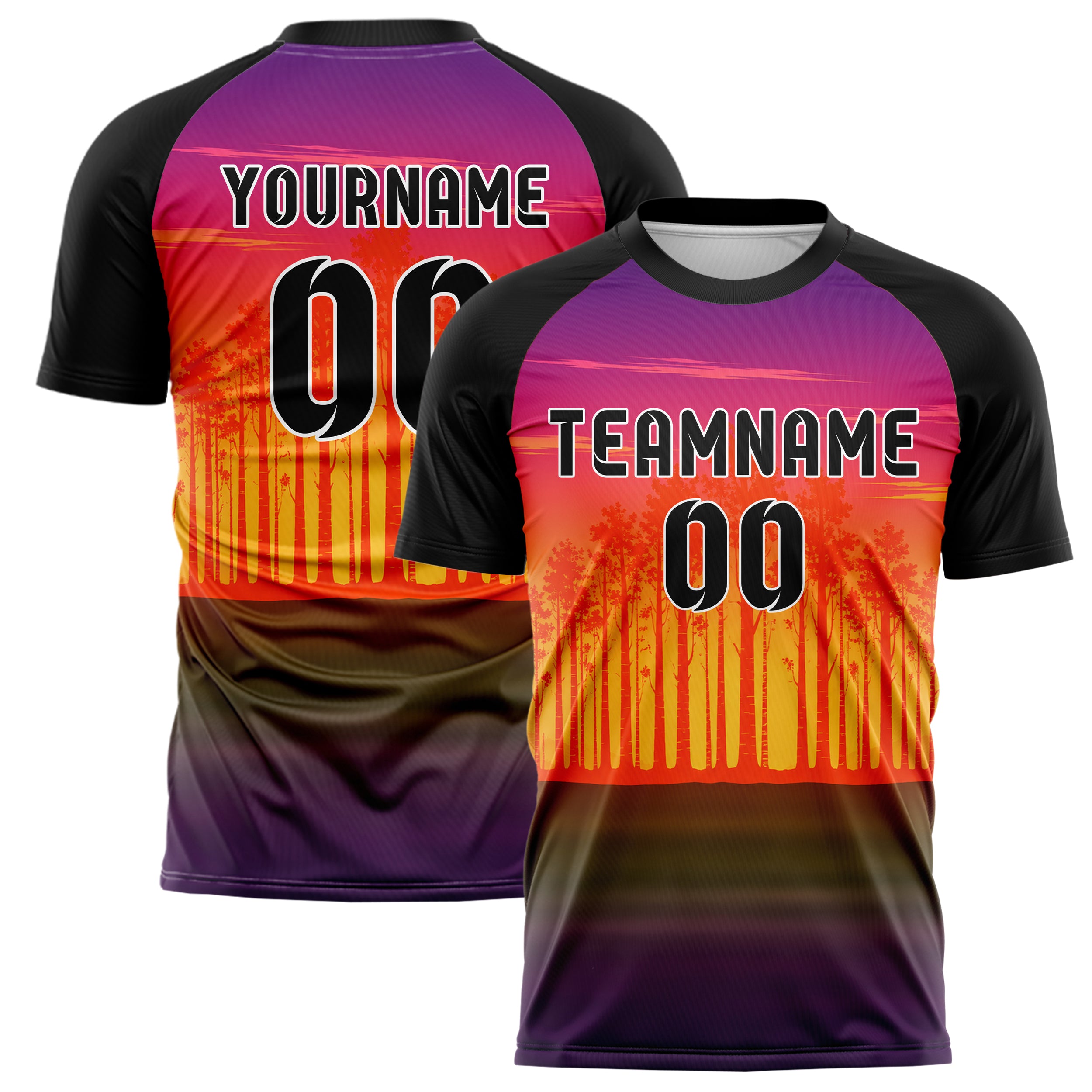 Orange Birch Forest Skyline Design 15-0532 individuelles Fußballtrikot main